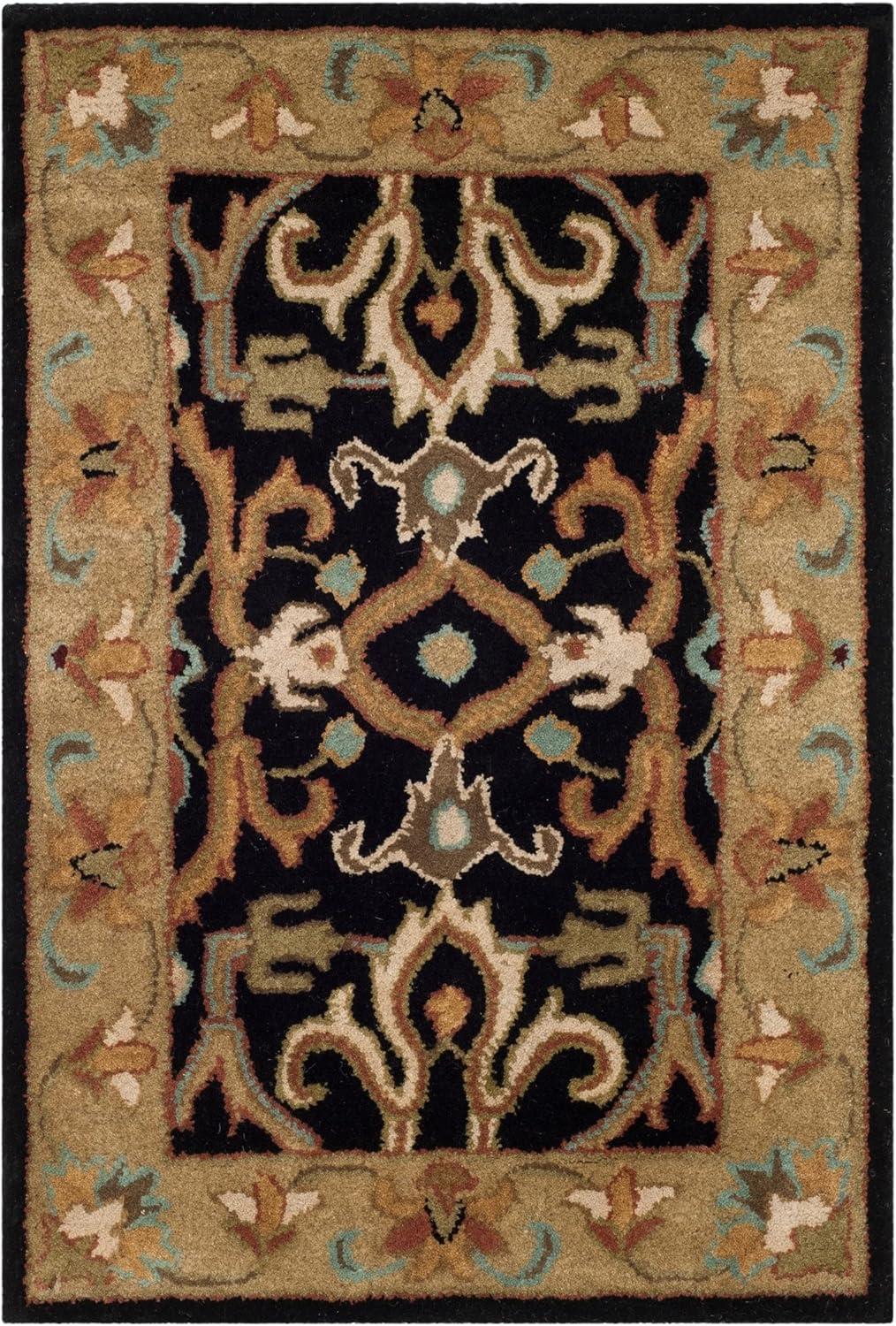 SAFAVIEH Heritage Oslo Traditional Wool Area Rug, Charcoal/Beige, 2' x 3'