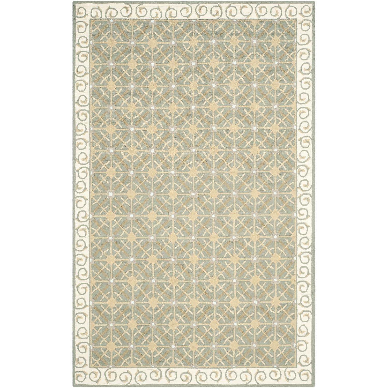 Newport NPT443 Hand Hooked Area Rug - Olive/Beige - 5'6"x8'6" - Safavieh.