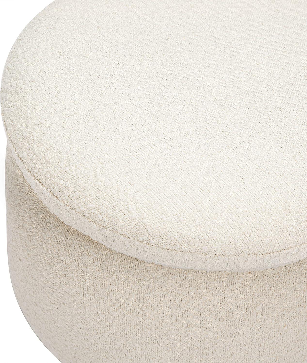 Enoki 21" Wide Round Storage Ottoman with Storage