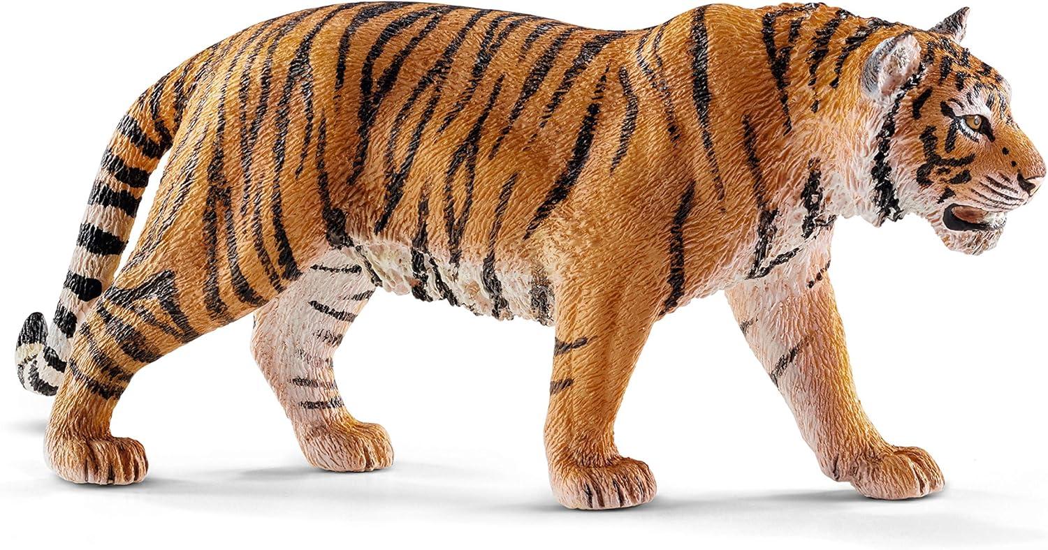 Realistic Orange and Black Vinyl Tiger Figurine