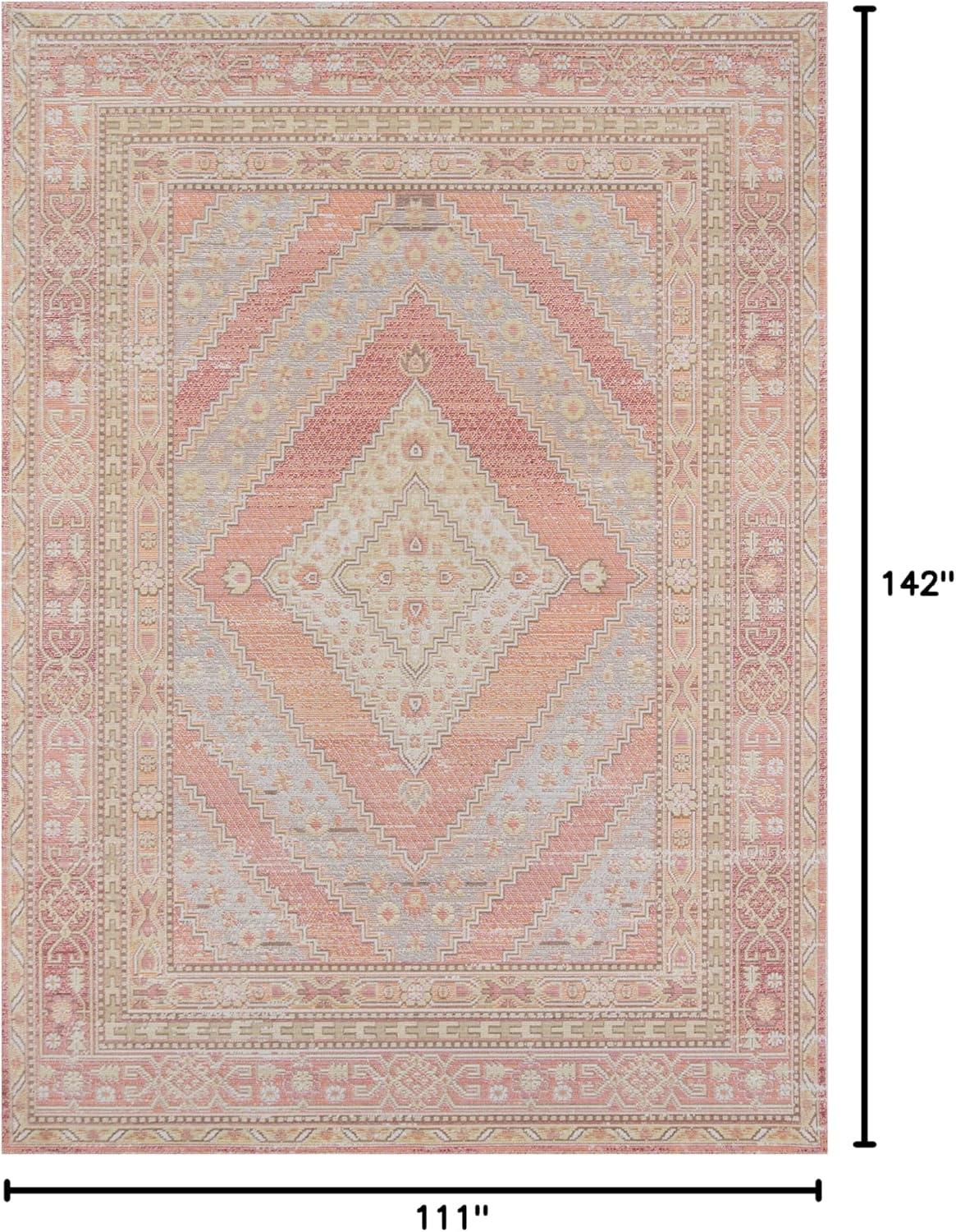 Momeni  Isabella Polyester Geometric Area Rug Pink 9'3" x 11'10" 9' x 12' Indoor Rectangle