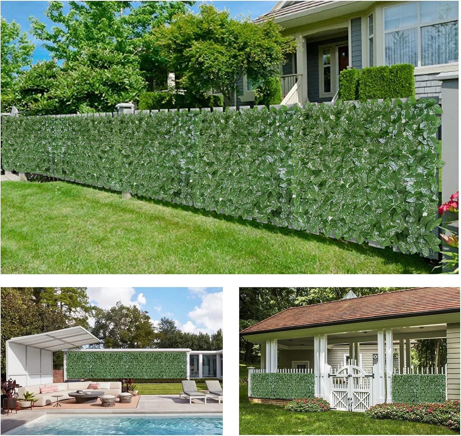 Green 40x120 Inch Artificial Ivy Privacy Fence Screen