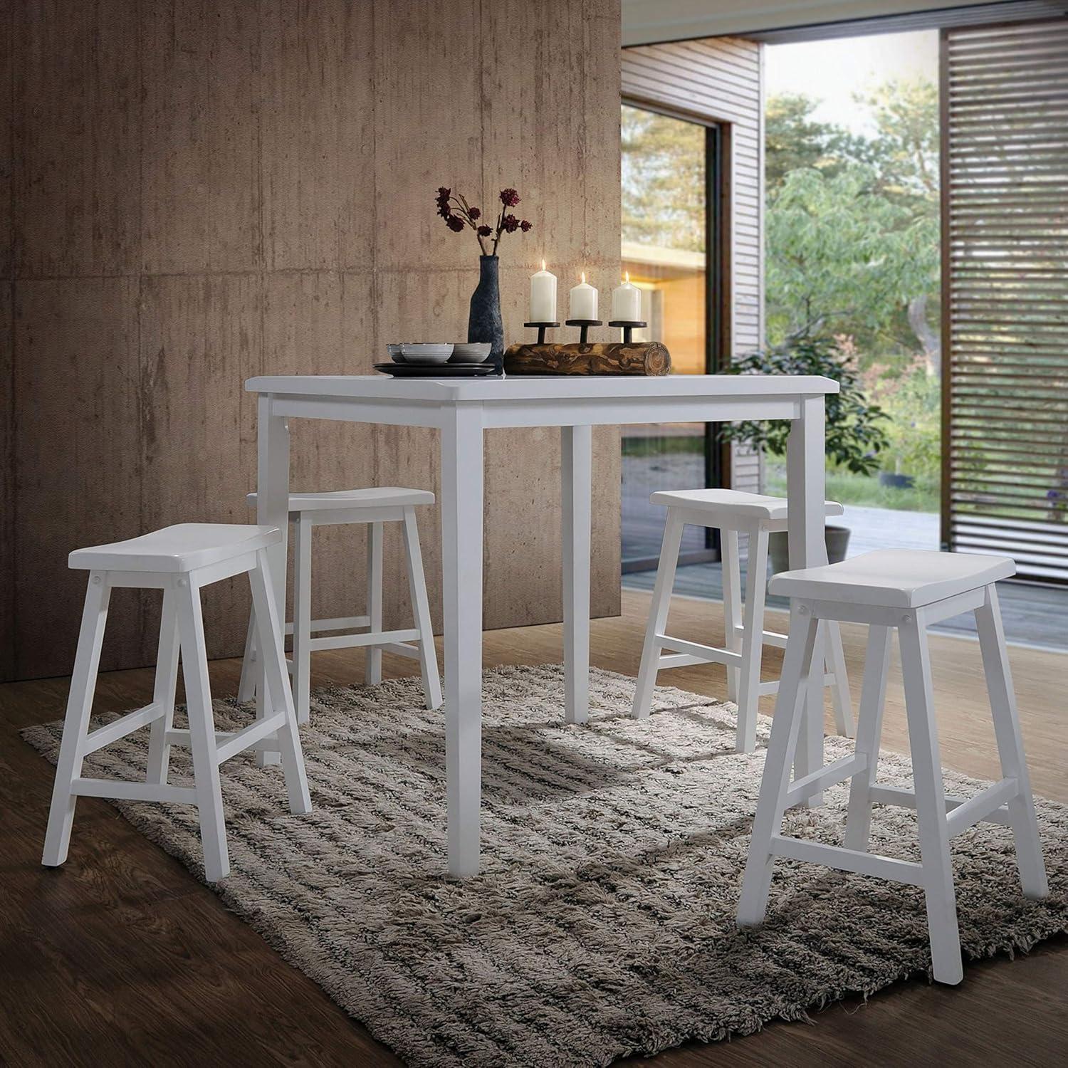 ACME Gaucho 5 Piece Counter Height Dining Set in White