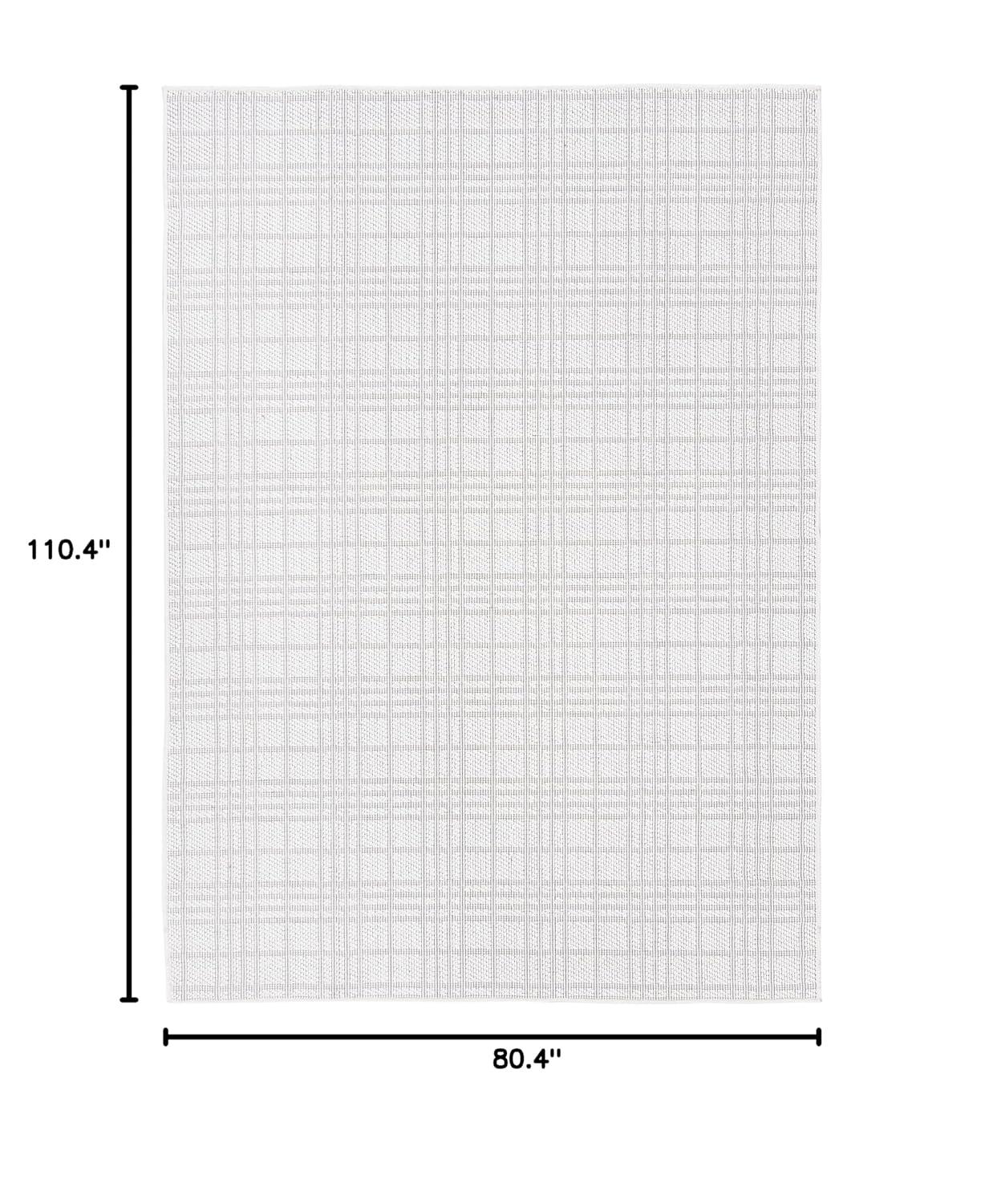 SAFAVIEH Bermuda Lavern Geometric Machine Washable Indoor/Outdoor Area Rug, Ivory/Light Grey, 6'7" x 9'2"