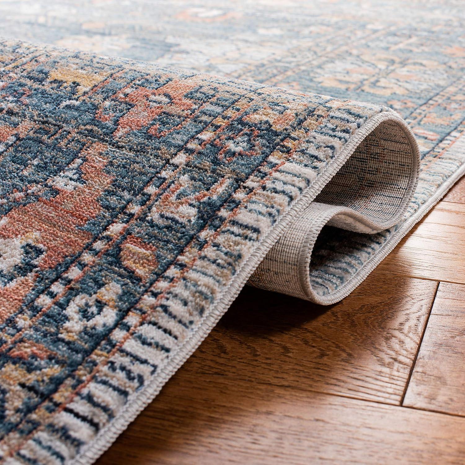 Victoria VIC905 Power Loomed Indoor Area Rug - Blue/Ivory - 5'x8' - Safavieh