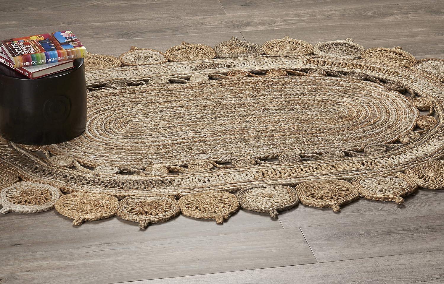 Ox Bay Natural Jute Sultana Bleach Gray Oval Indoor Area Rug ( 5'0" x 7'0" )