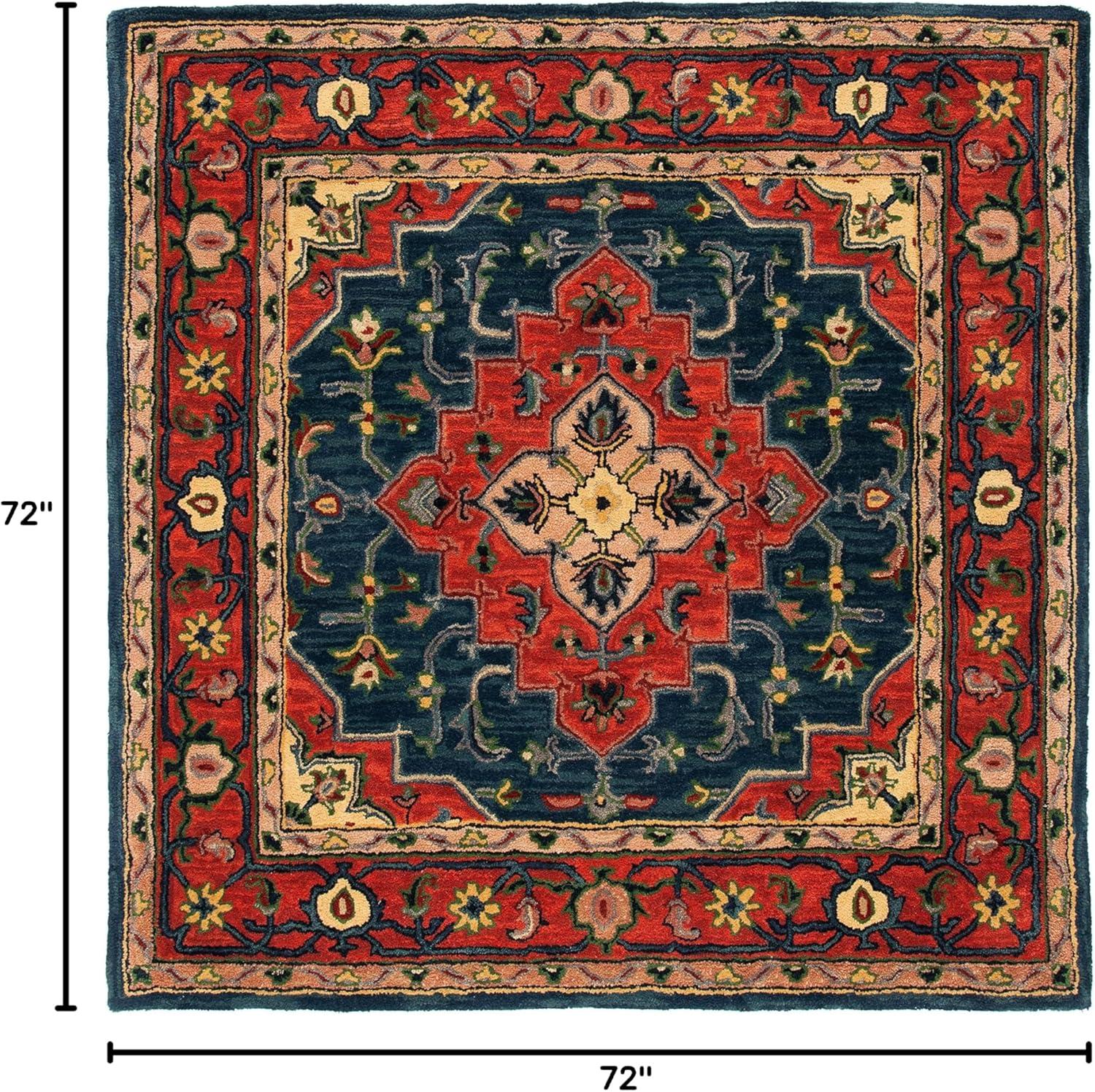 Heritage HG923 Hand Tufted Area Rug - Blue/Red - 6'x6' - Safavieh.
