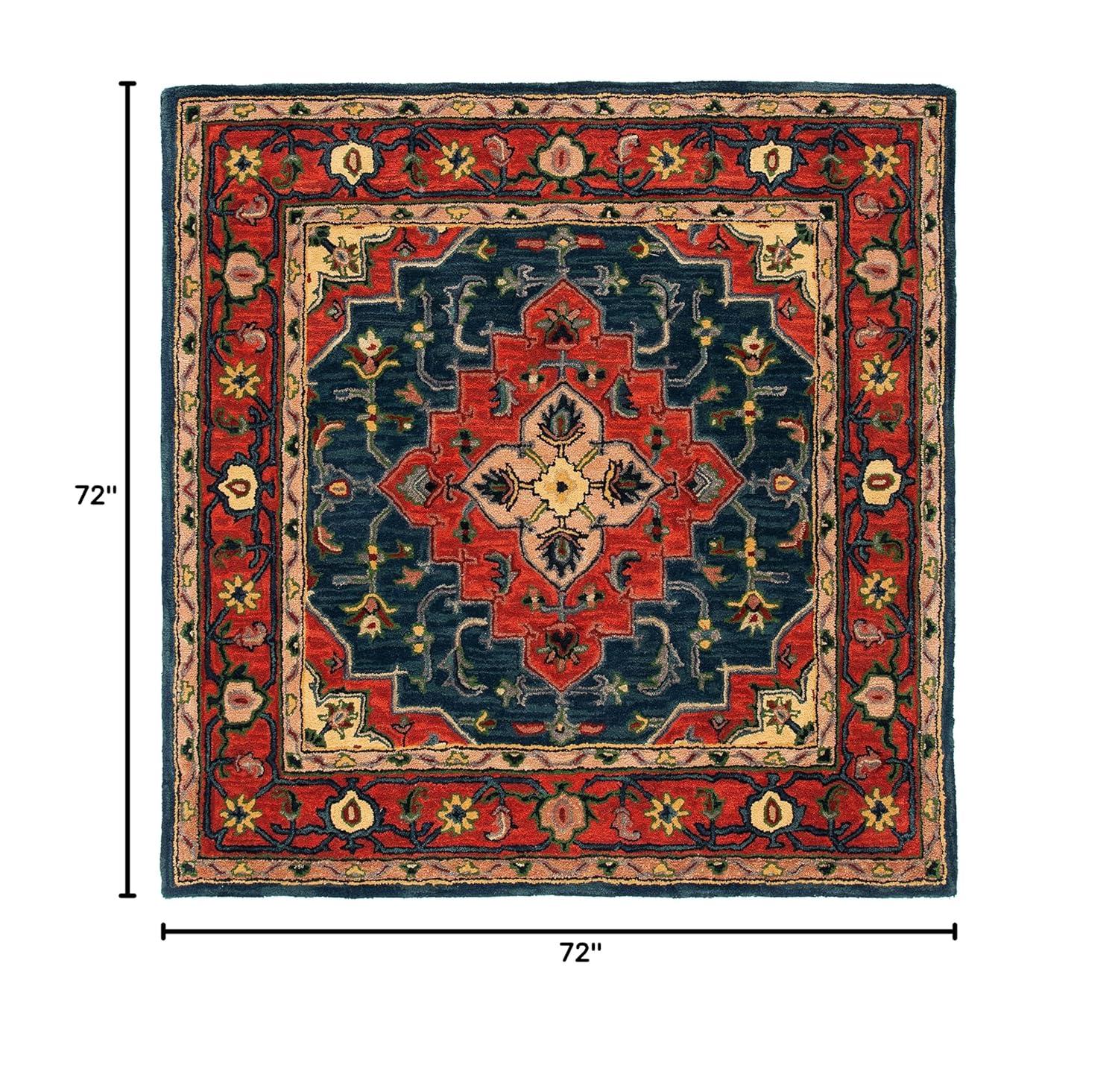 Heritage HG923 Hand Tufted Area Rug - Blue/Red - 6'x6' - Safavieh.