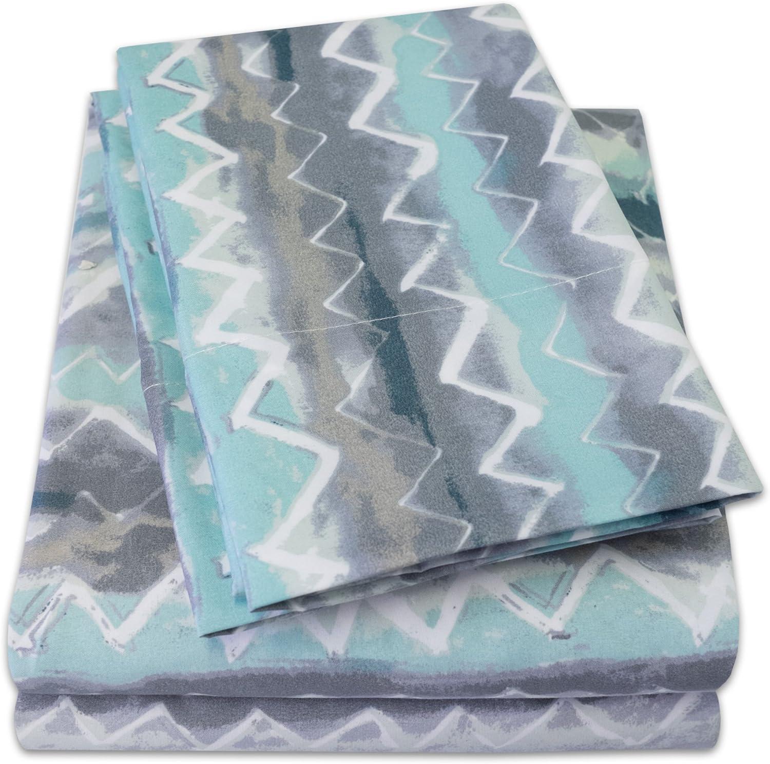 Summerset Chevron Pattern Queen Microfiber Sheet Set