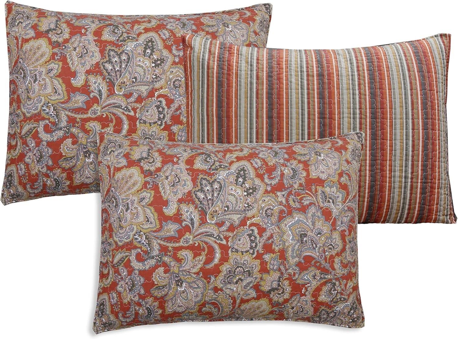Traditional Cotton Paisley Quilt Set