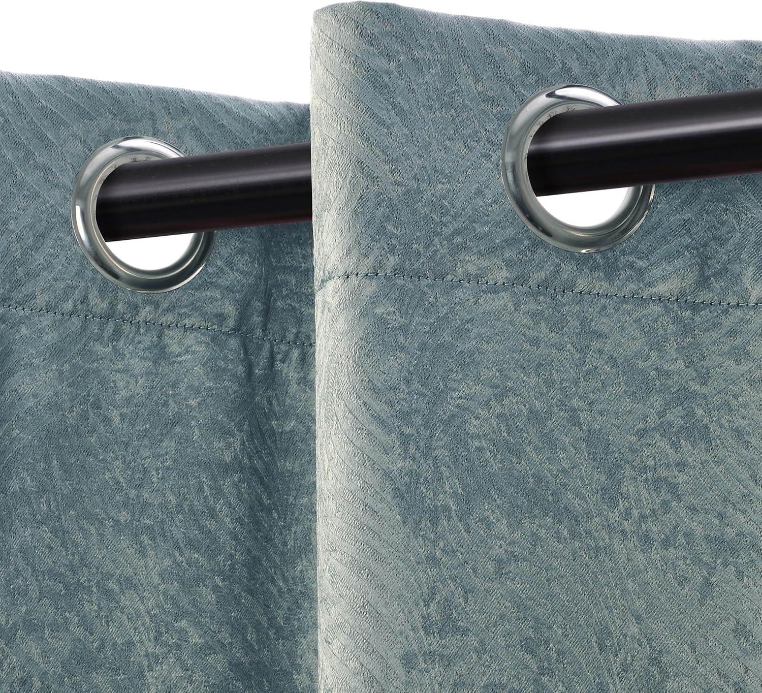 Superior Waverly Blackout Curtains, Rod Pocket, Set of 2, 52" x 84", Teal