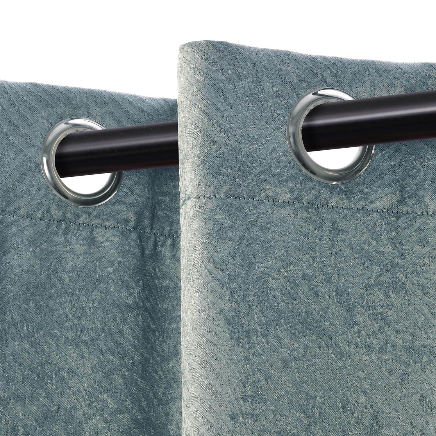 Superior Waverly Blackout Curtains, Rod Pocket, Set of 2, 42" x 108", Teal