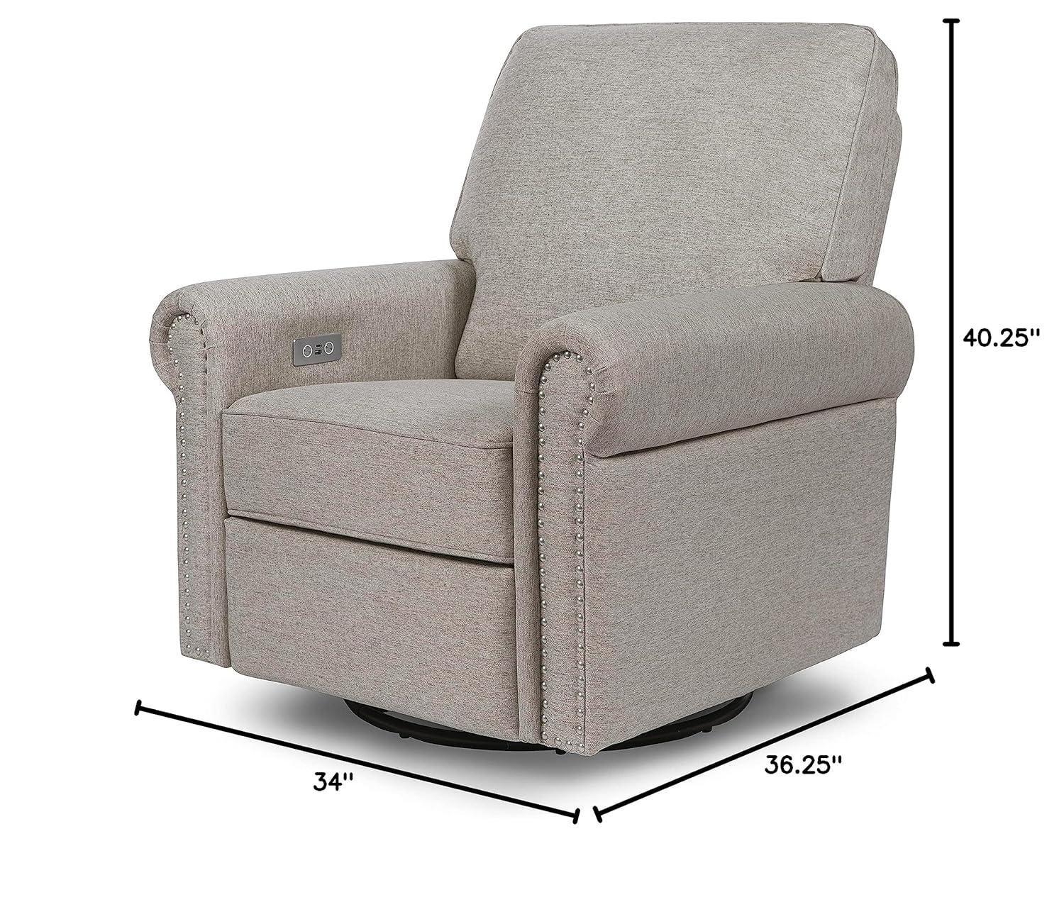Namesake Linden Electronic Recliner and Swivel Glider in Eco-Performance Fabric with USB port & Reviews | Birch Lane