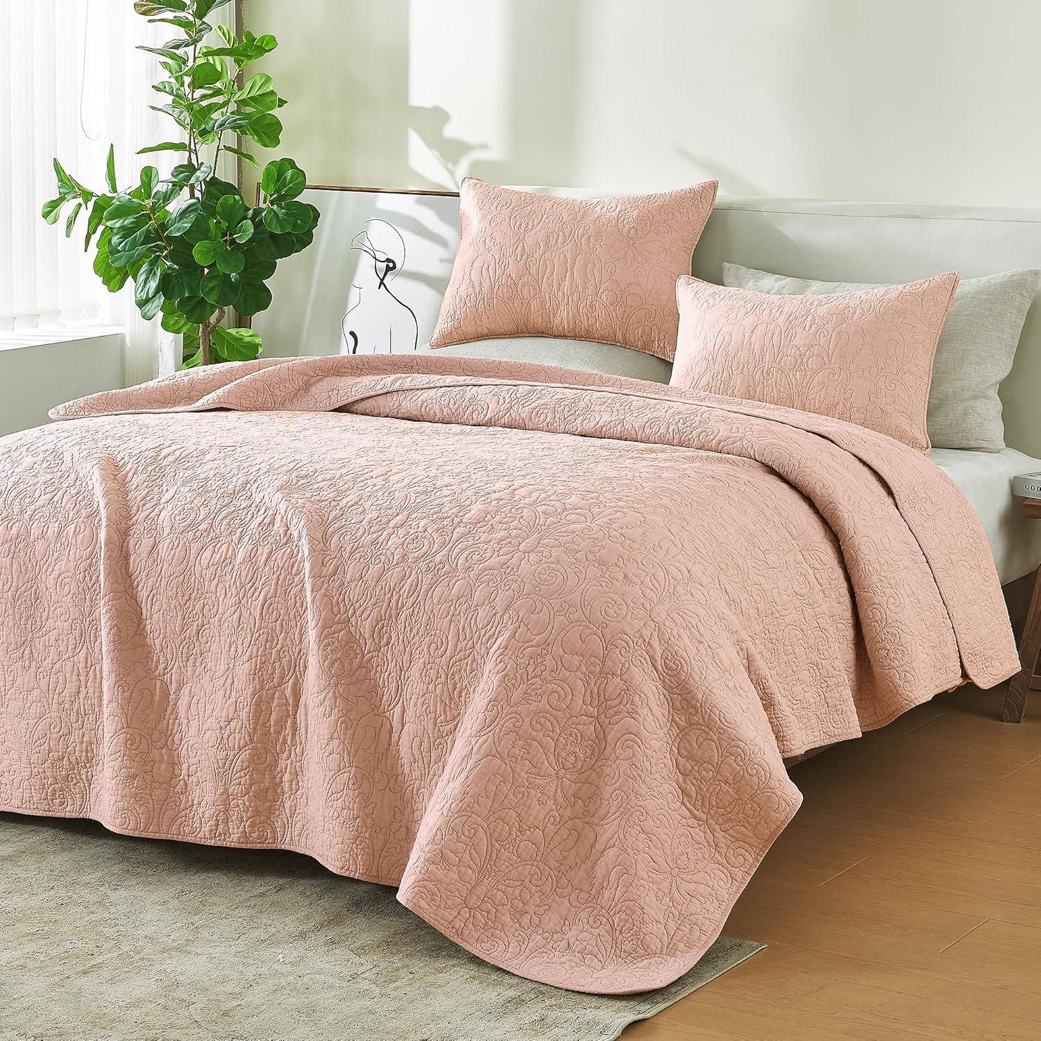 Rose Full Cotton Quilt Set with Shams