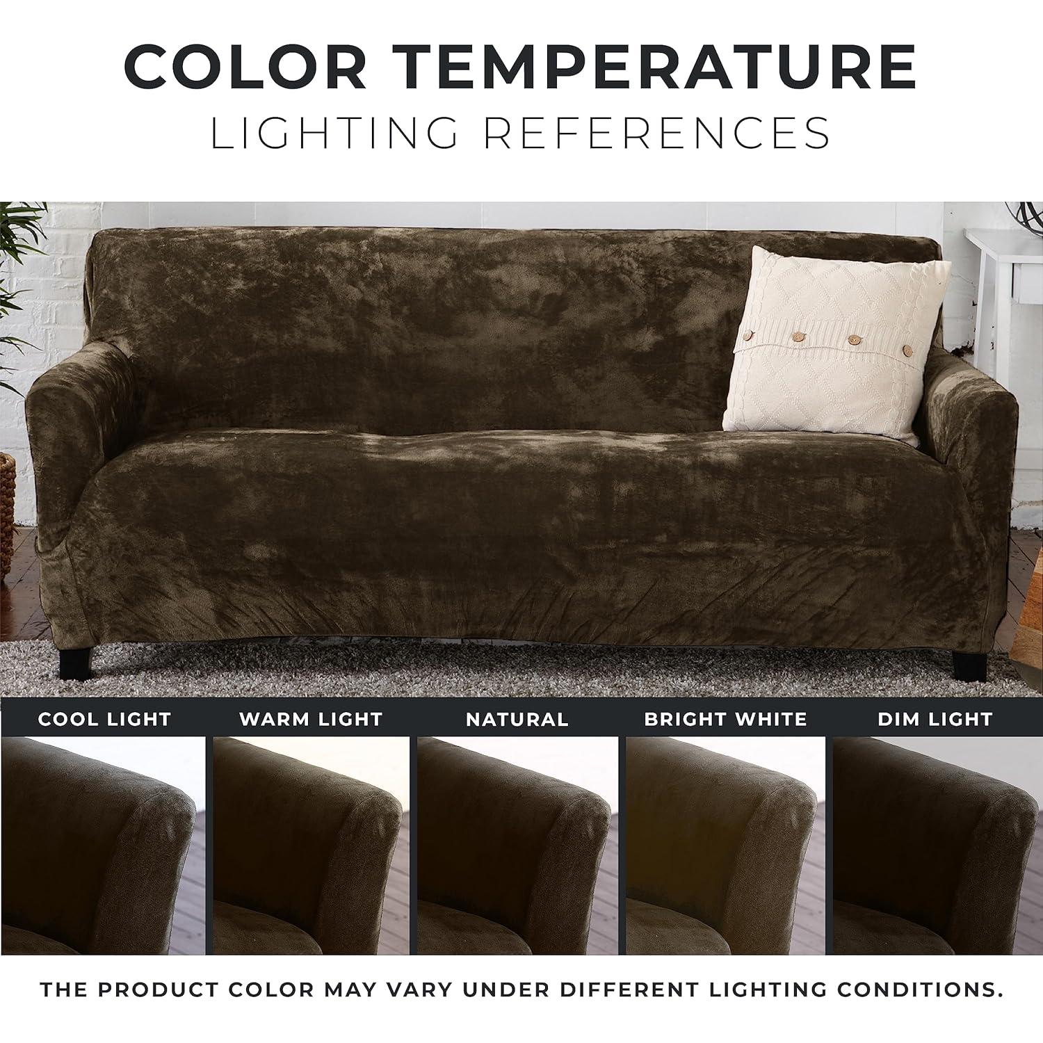 Great Bay Home Stretch Velvet-Plush Washable Sofa Slipcover (Sofa XL, Wild Dove Grey)