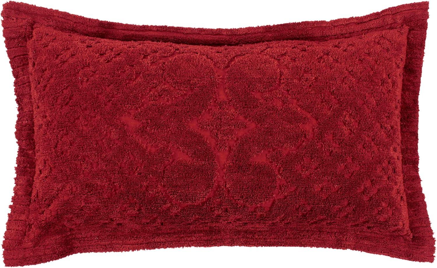 King Ashton Collection 100% Cotton Tufted Unique Luxurious Medallion Design Pillow Shams Burgundy - Better Trends