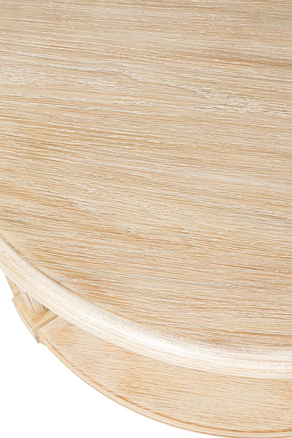 Maven Lane Maven Lane Pullman Traditional Round Wooden Coffee Table In Antiqued White Finish