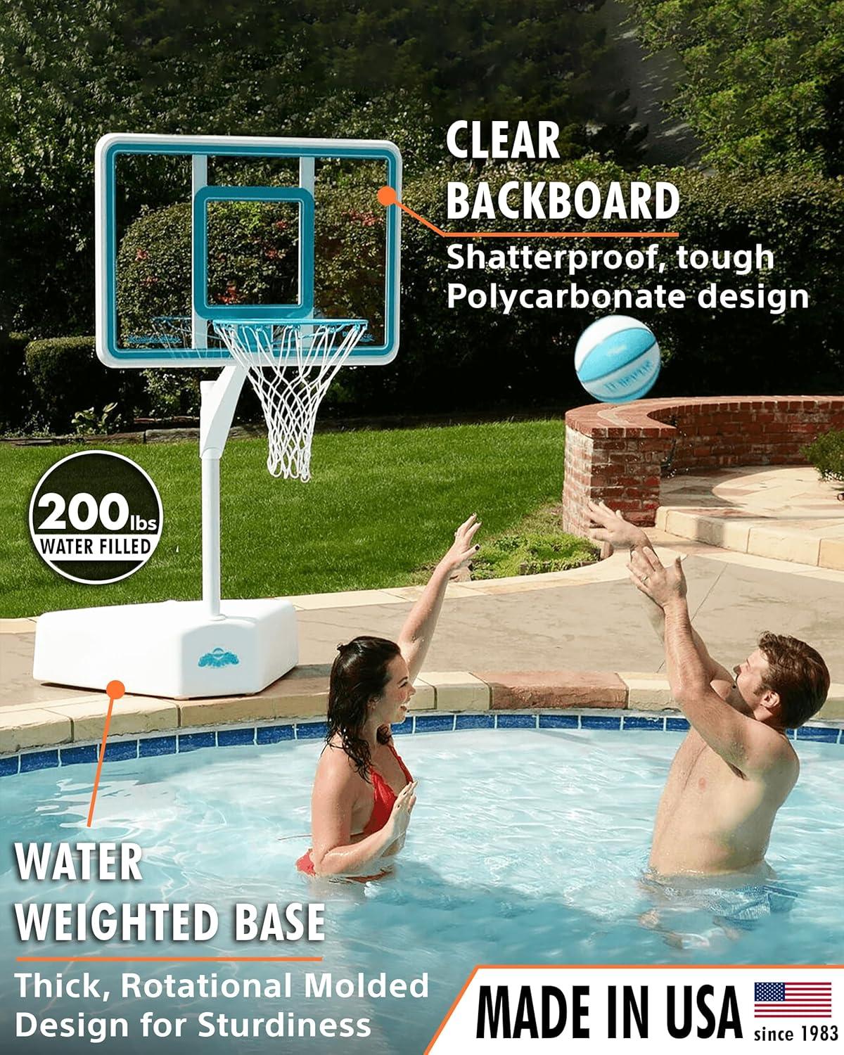 Dunn-Rite Splash & Shoot  Clear Polycarbonate backboard with  Adjustable Height