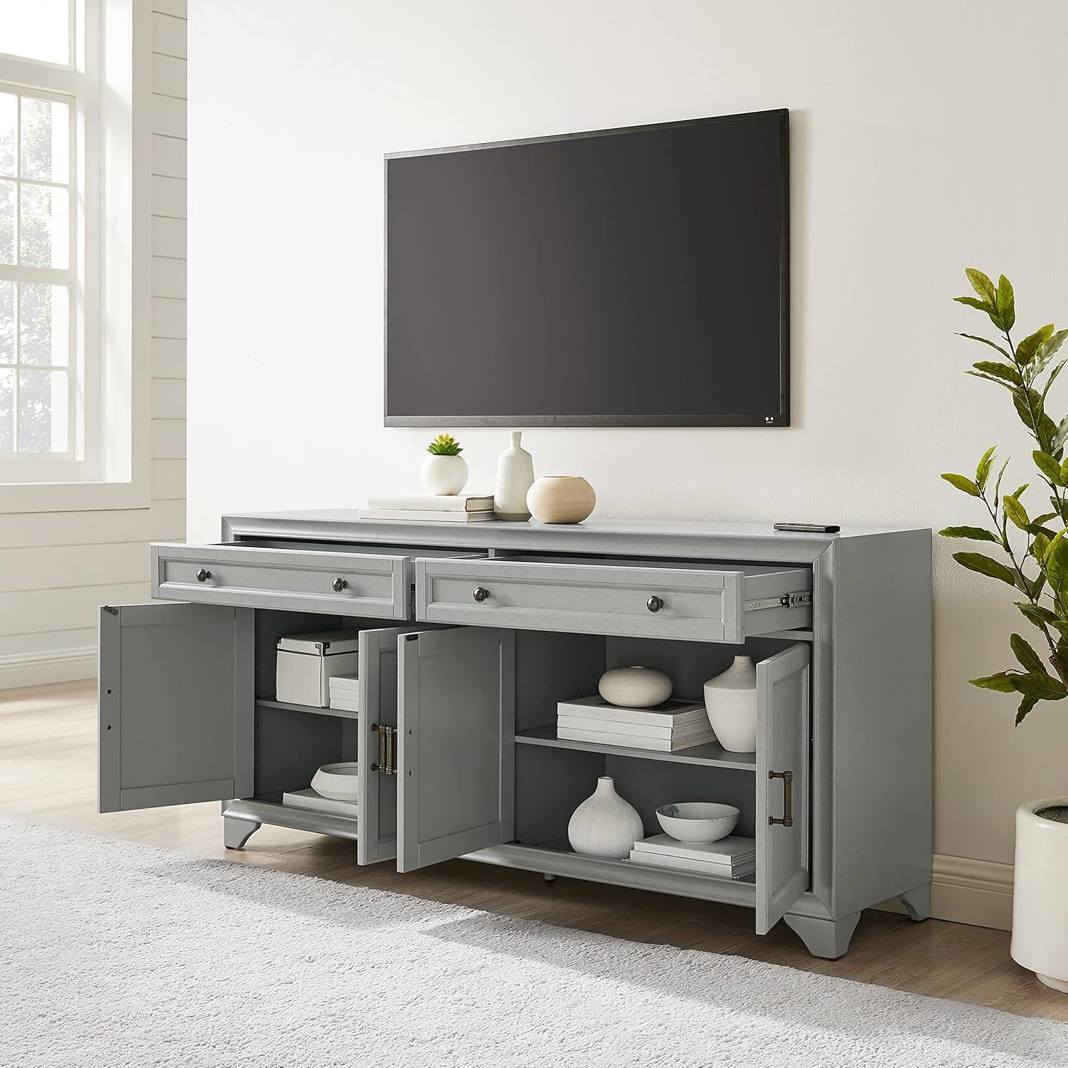 Tara Distressed Gray 61'' MDF Wood Sideboard