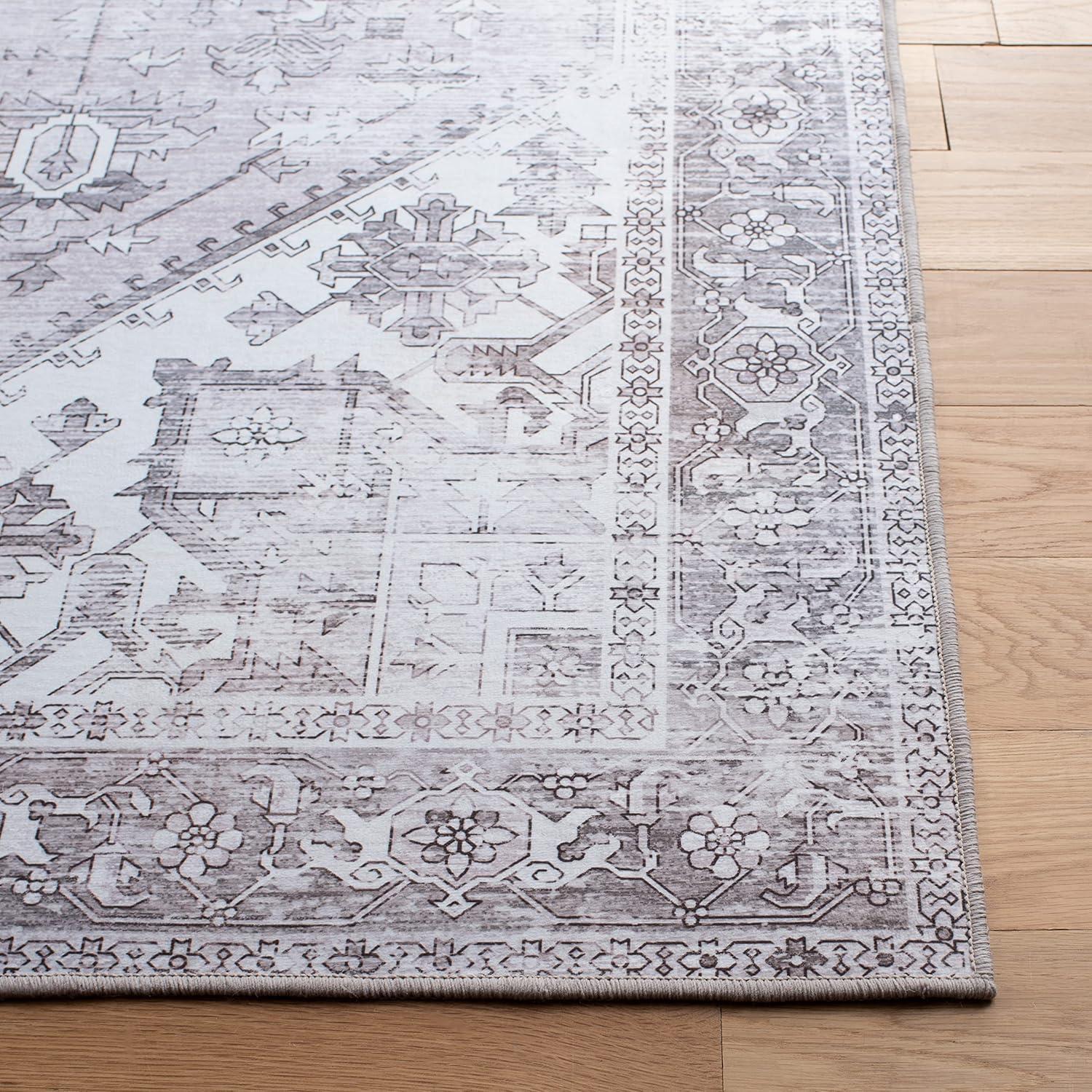 Tucson TSN102 Power Loomed Machine Washable Area Rug - Beige/Grey - 3'x5' - Safavieh.