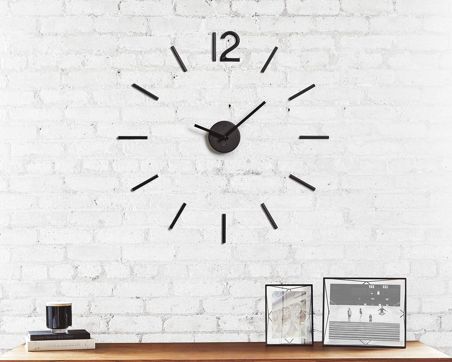 Blink Wall Clock Black - Umbra: Modern Aluminum Analog Display, Indoor Decorative Timepiece