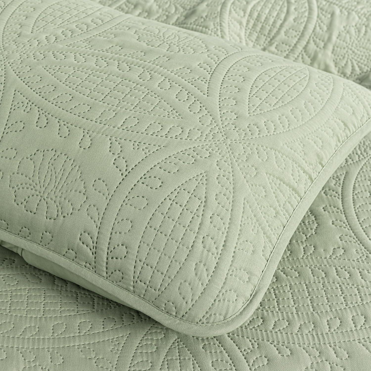 Chezmoi Collection Austin Microfiber Reversible 3-Piece Coverlet / Bedspread Set