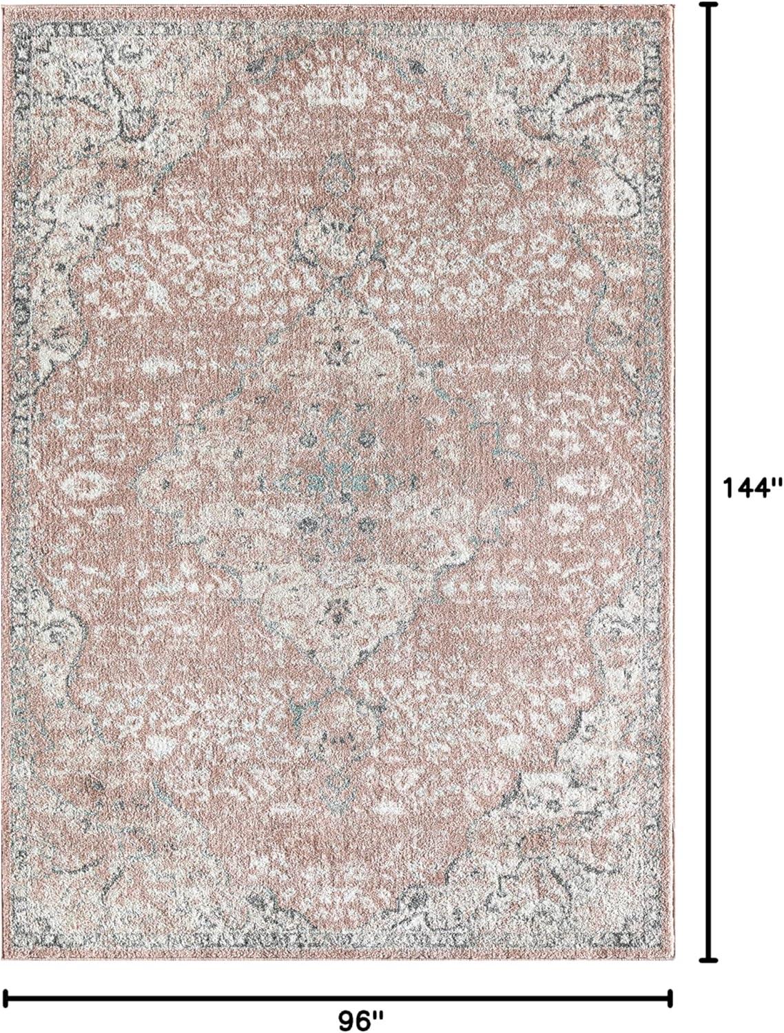 Rugs America Harper HY50B Pink Amaranth Transitional Vintage Living Room Bedroom Nursery Area Rug