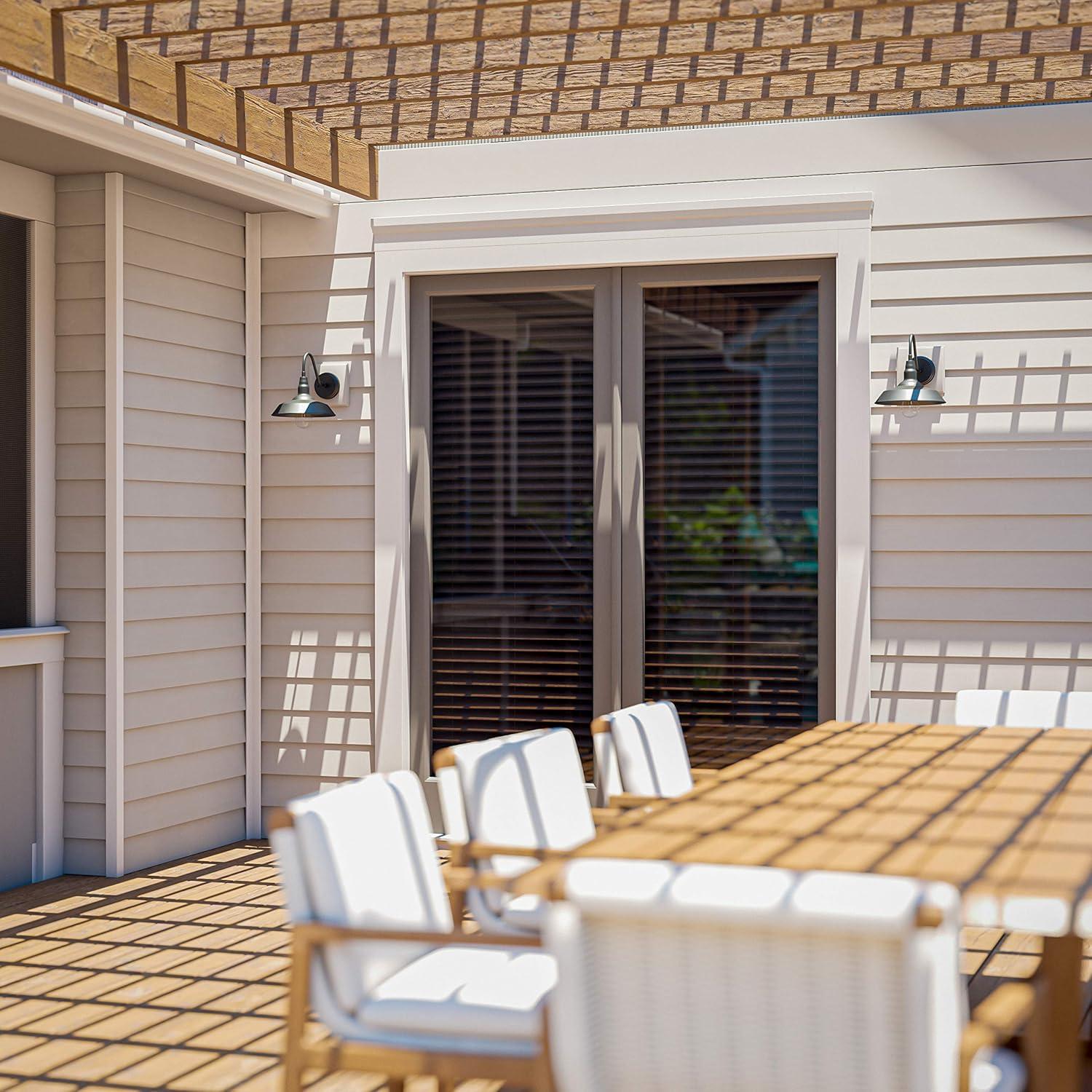 Barnes 10 in. Black Outdoor Hardwired Lantern Sconce