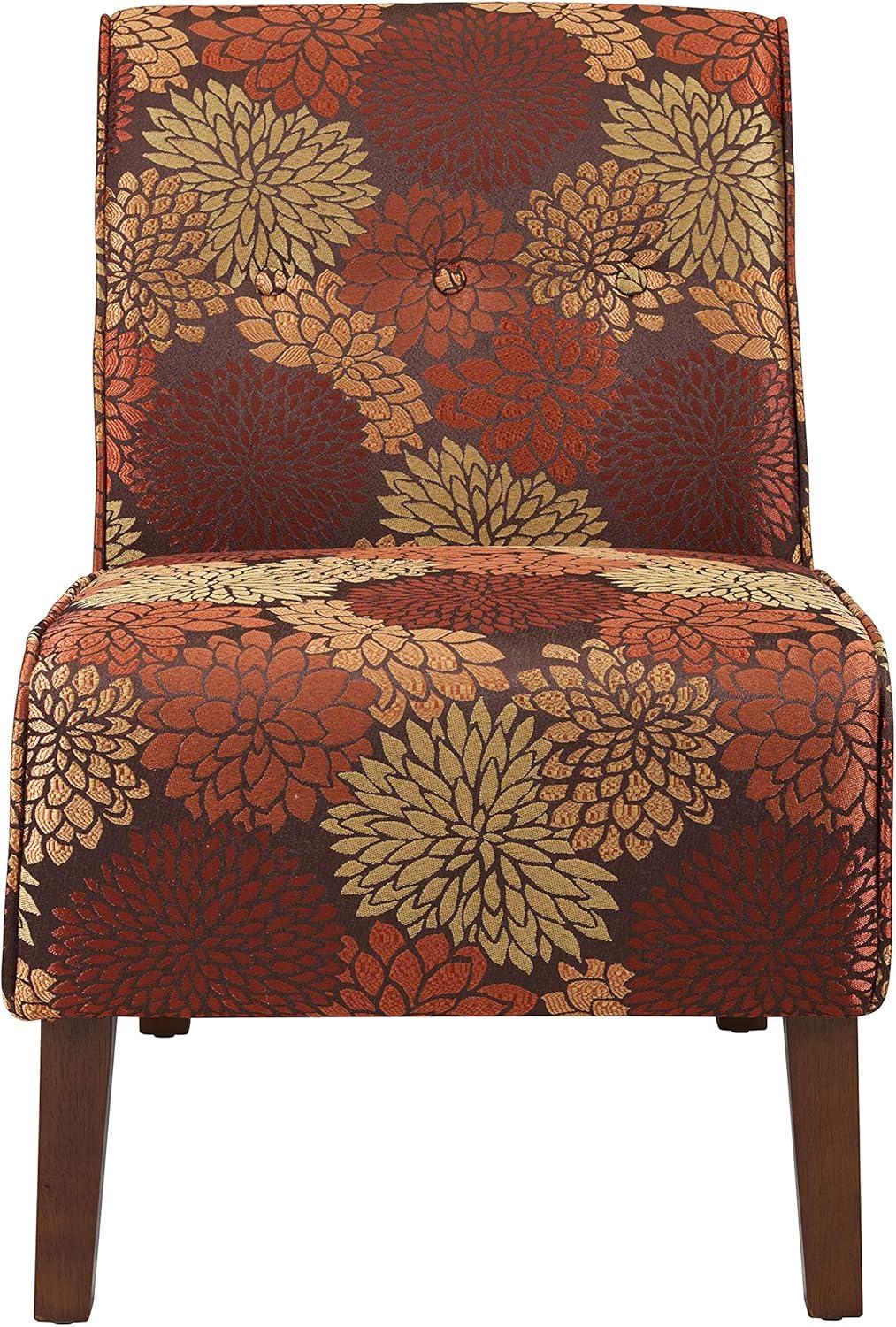 Harvest Floral Wood Slipper Accent Chair