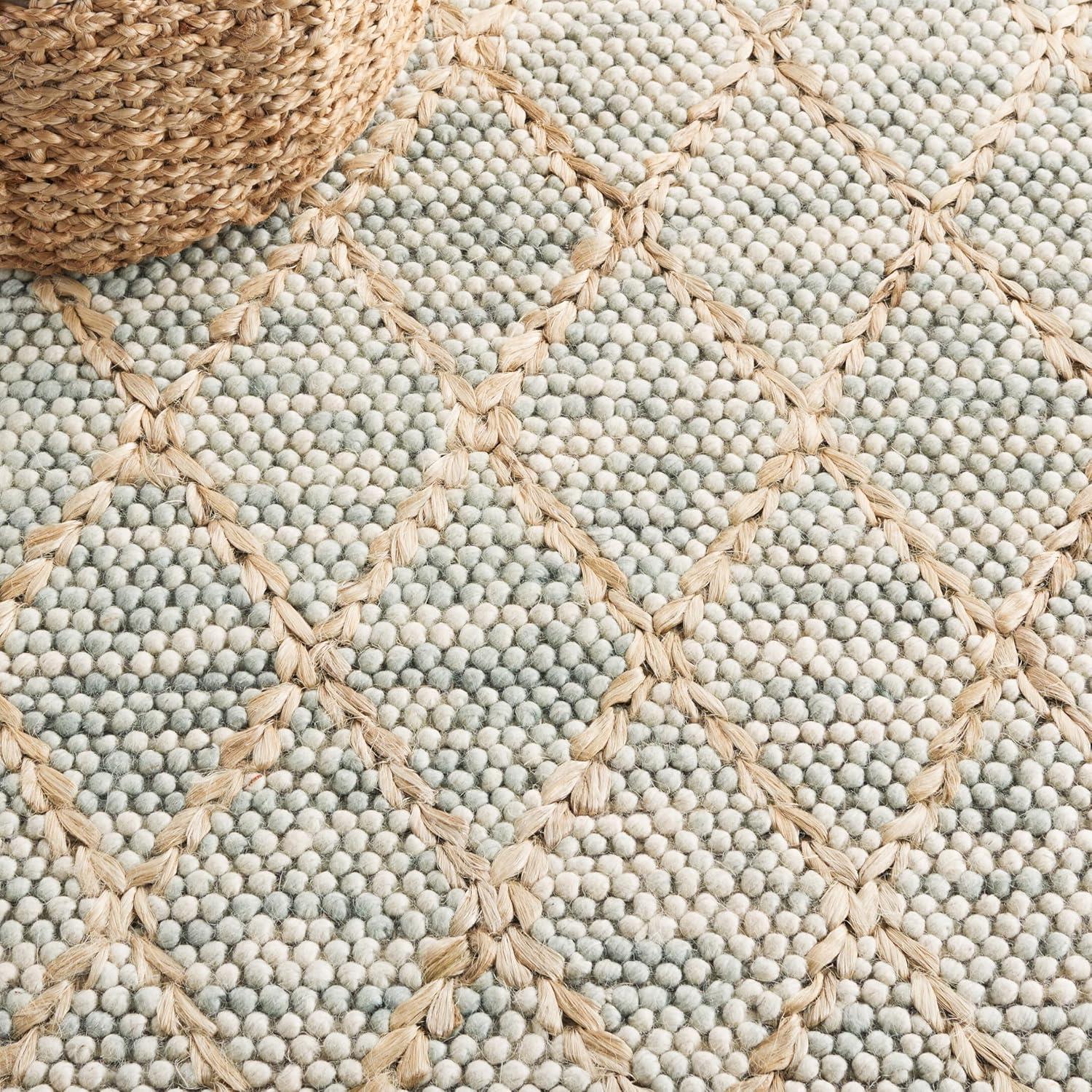 Natura NAT223 Hand Woven Indoor Area Rug - Teal/Natural - 8'x10' - Safavieh