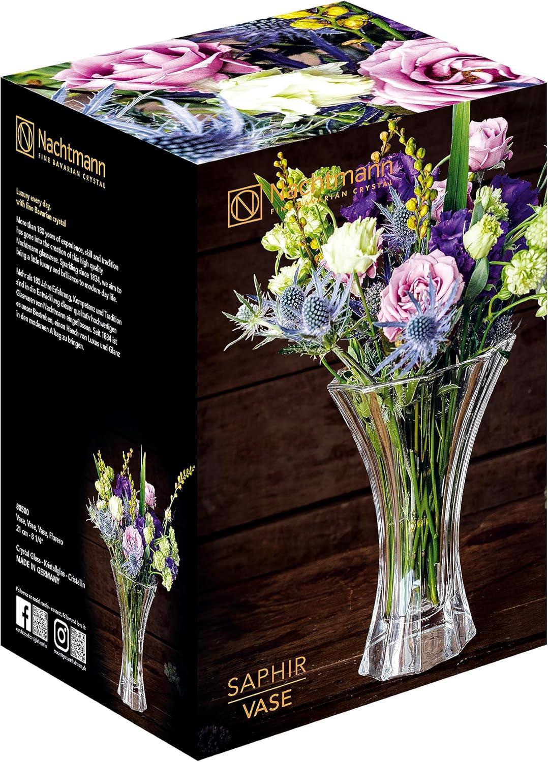 8 in. Clear Saphir Crystal Vase