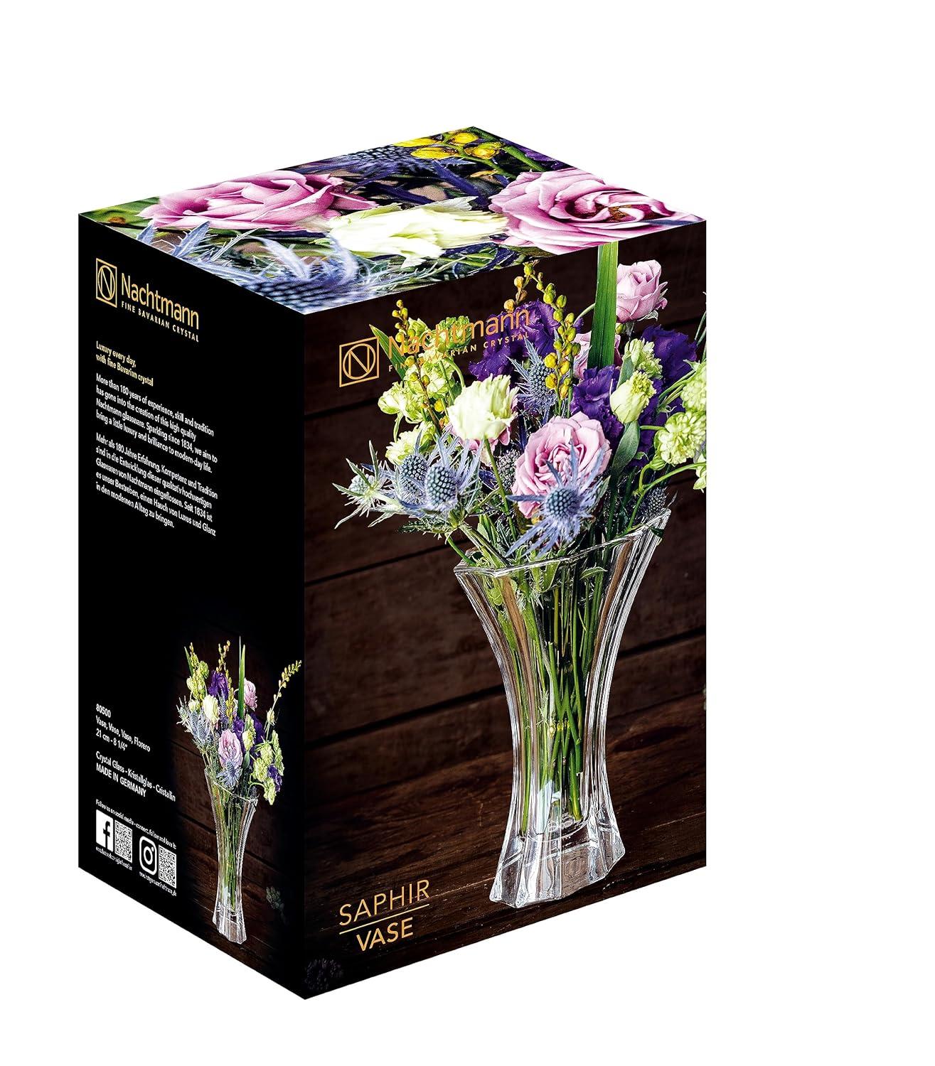 8 in. Clear Saphir Crystal Vase