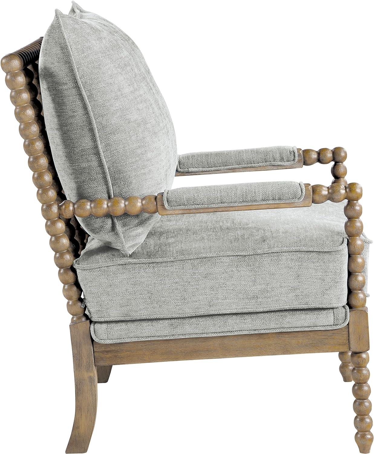 Fletcher Smoke Gray Spindle Accent Chair with Wood Frame