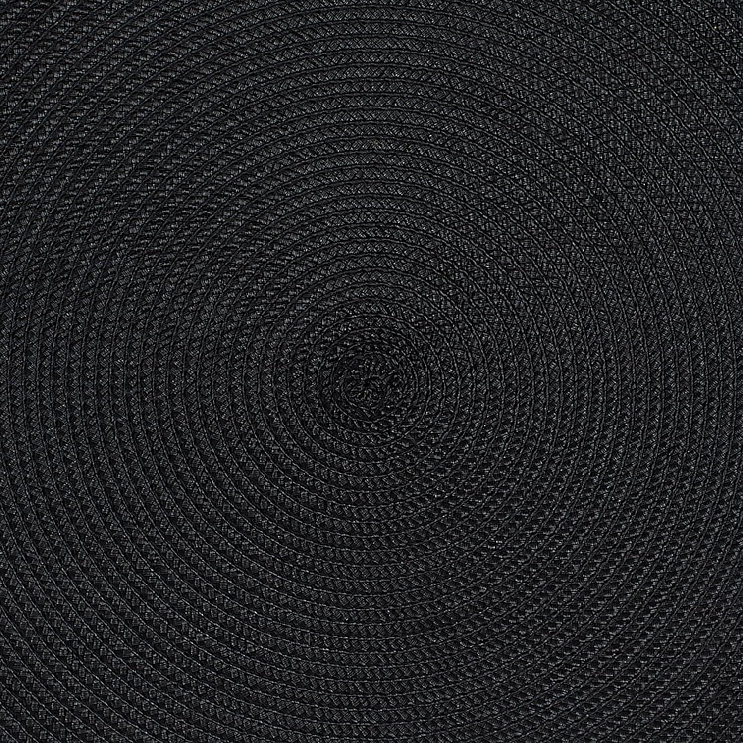 Black Indoor of Outdoor Round Placemat (Set of 6)