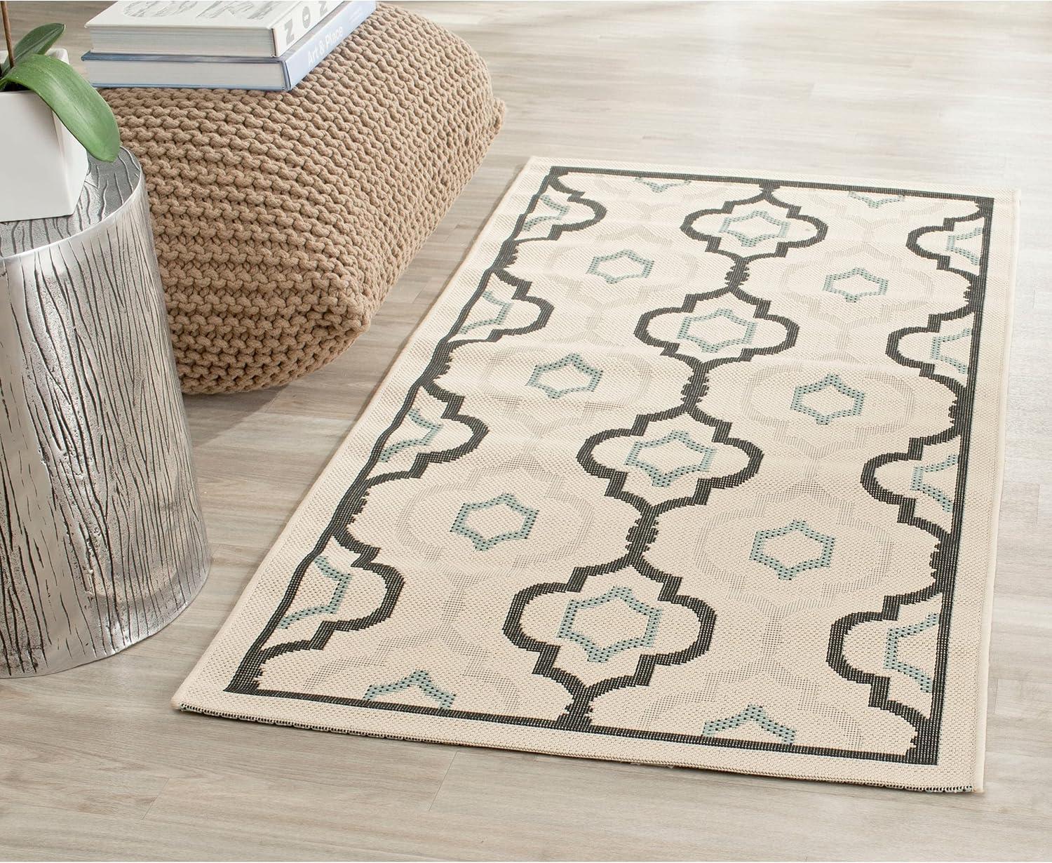 Courtyard CY7938 Power Loomed Indoor and Outdoor Area Rug - Beige/Dark Beig - 9'x12' - Safavieh