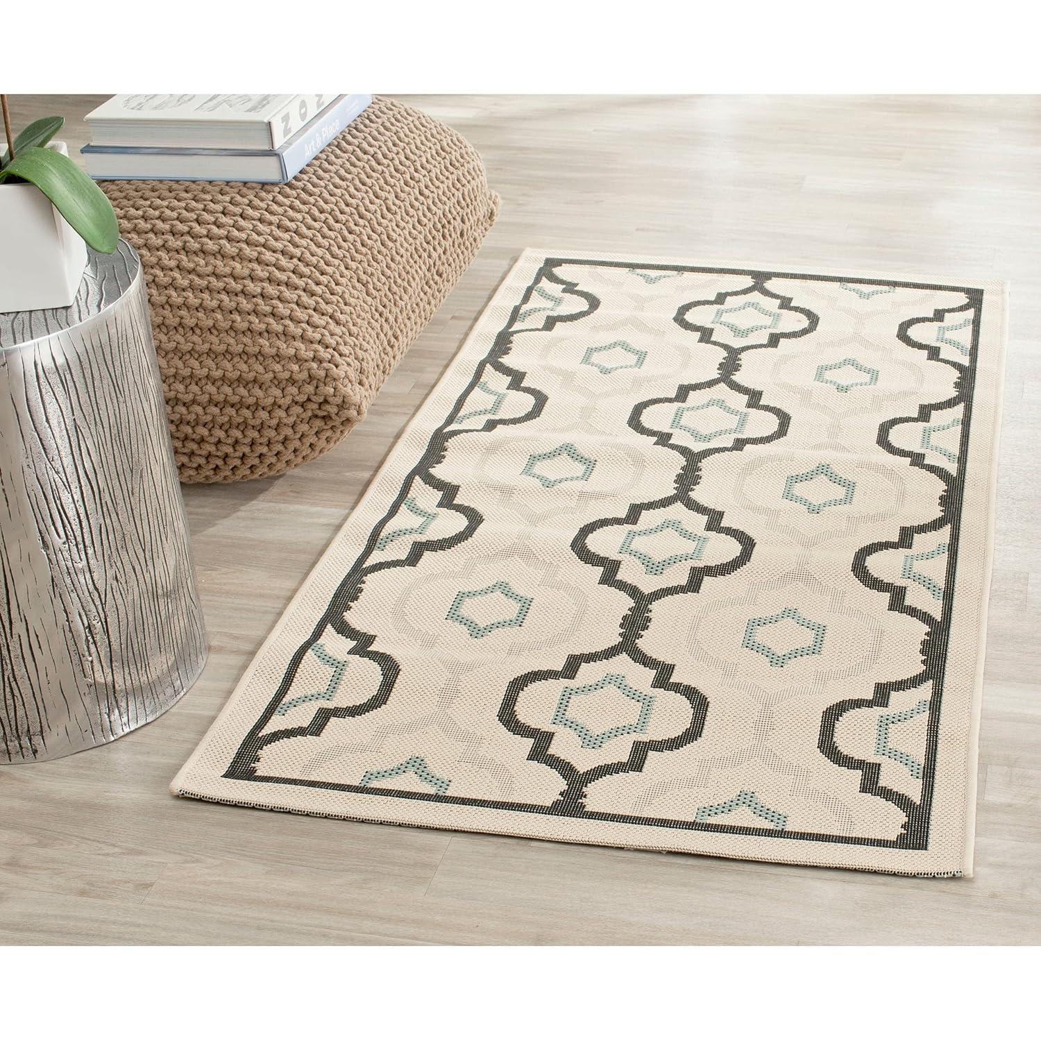 Courtyard CY7938 Power Loomed Indoor and Outdoor Area Rug - Beige/Dark Beig - 9'x12' - Safavieh