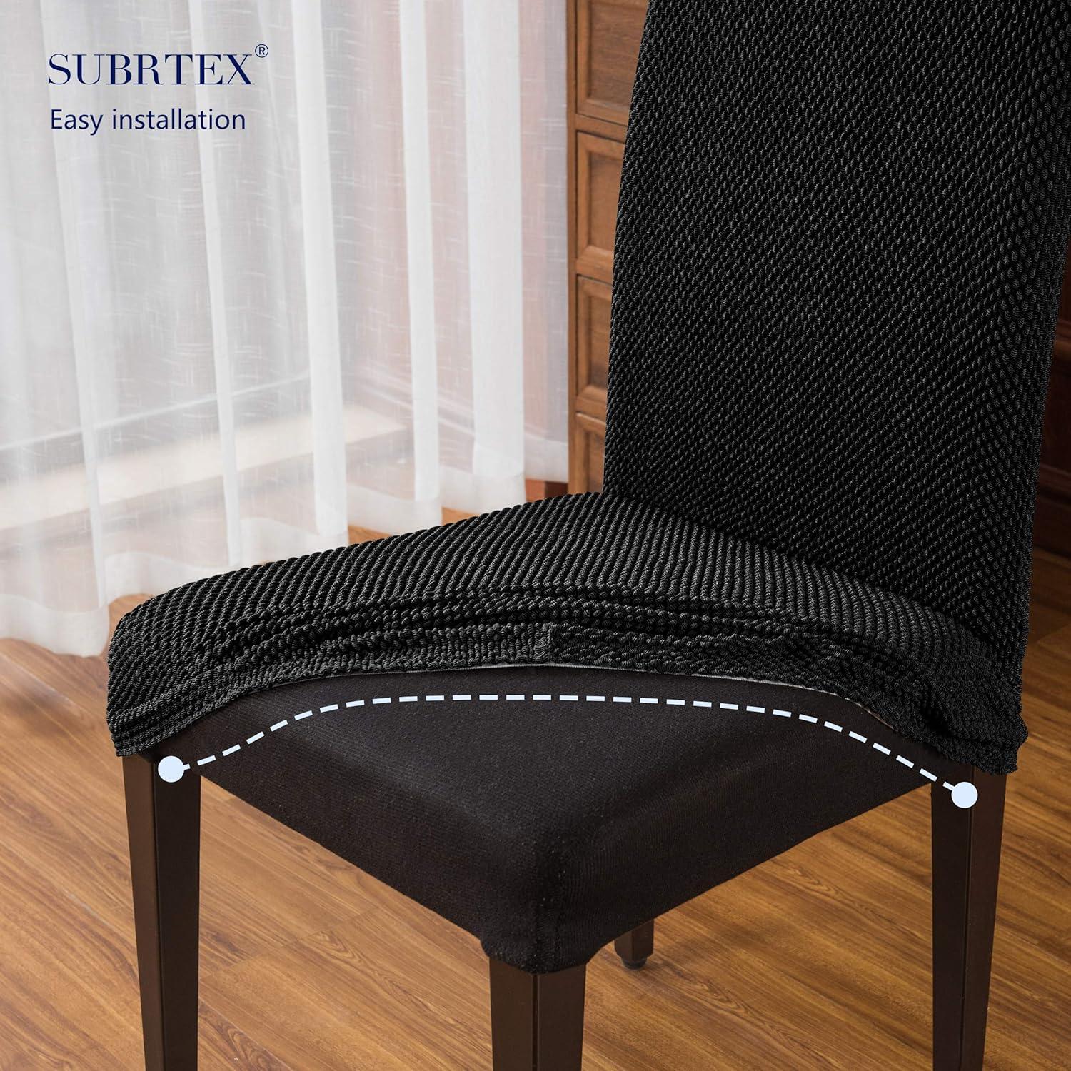 Orly's Dream 2pc Luxury Chair Cover Set for Dining Chair Waterproof Stretchable Breathable Slipcover Solid Black