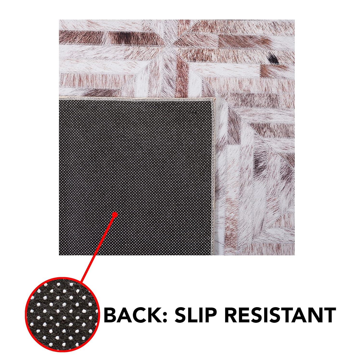 Faux Hide FAH549 Power Loomed Machine Washable Area Rug - Beige/Brown - 8'x10' - Safavieh.