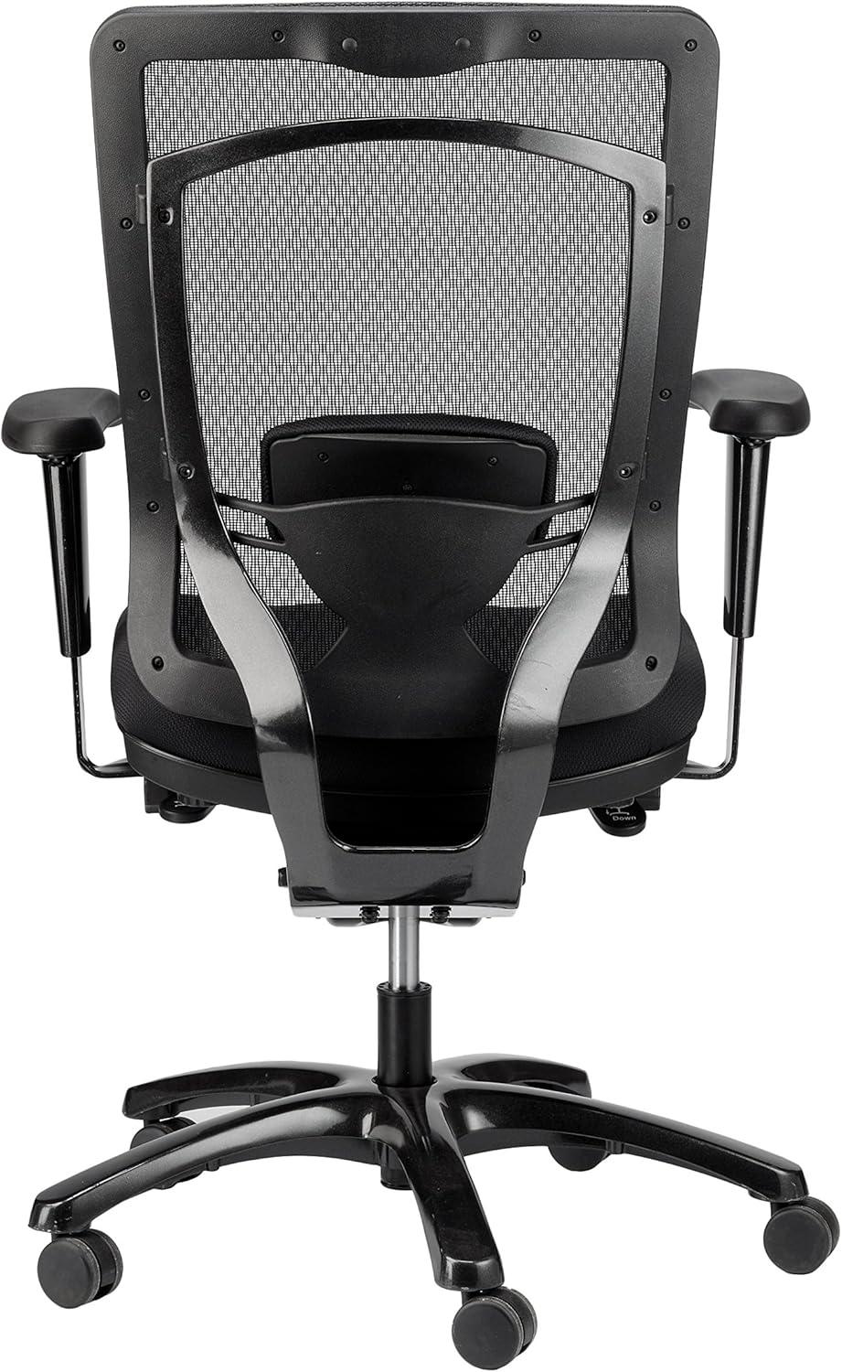 Monterey High Back Executive Mesh & Leather Chair, Black