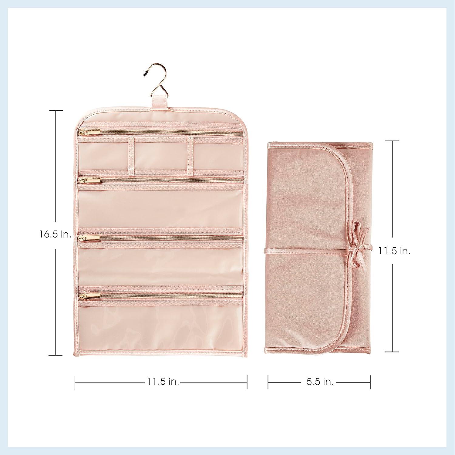 Travel Smart by Conair Travel Jewelry Organizer with 6 Zippered Pockets, Pink
