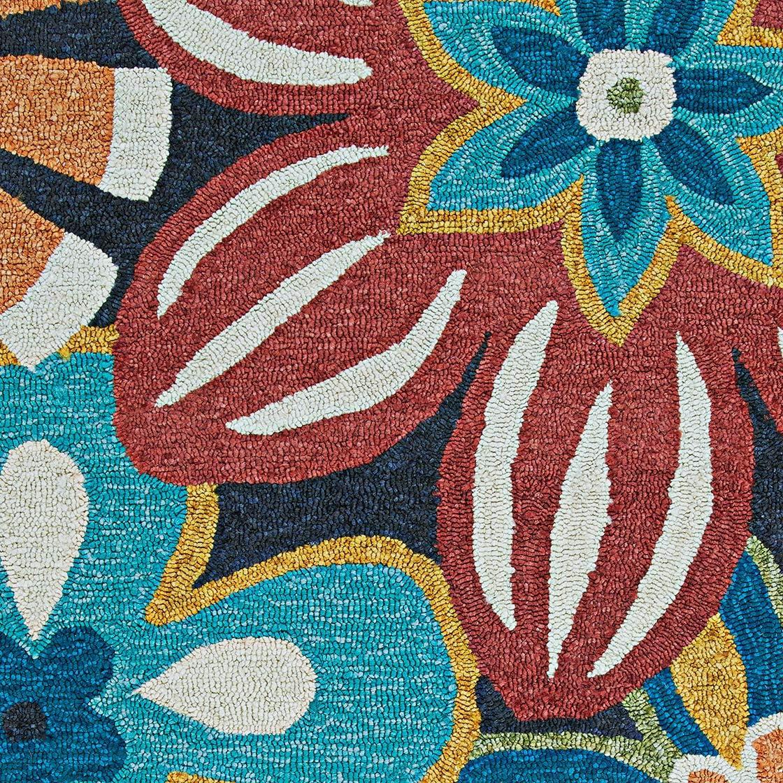 Couristan Covington Geranium, Navy-Multi Round Rug