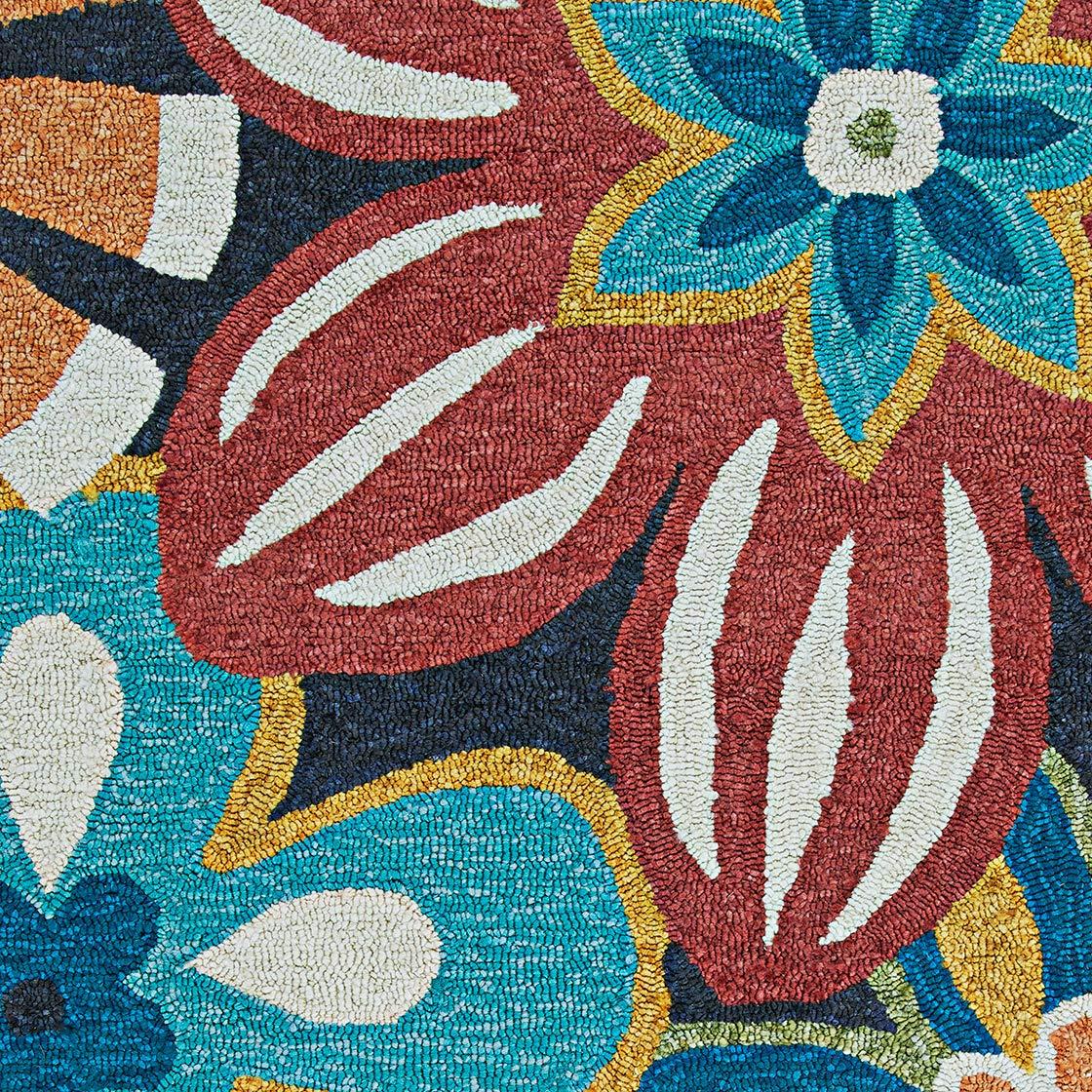 Couristan Covington Geranium, Navy-Multi Round Rug