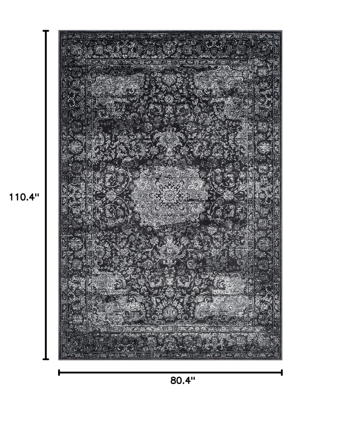 Carnegie CNG631 Power Loomed Area Rug - Dark Grey/Cream - 6'7"x9'2" - Safavieh.