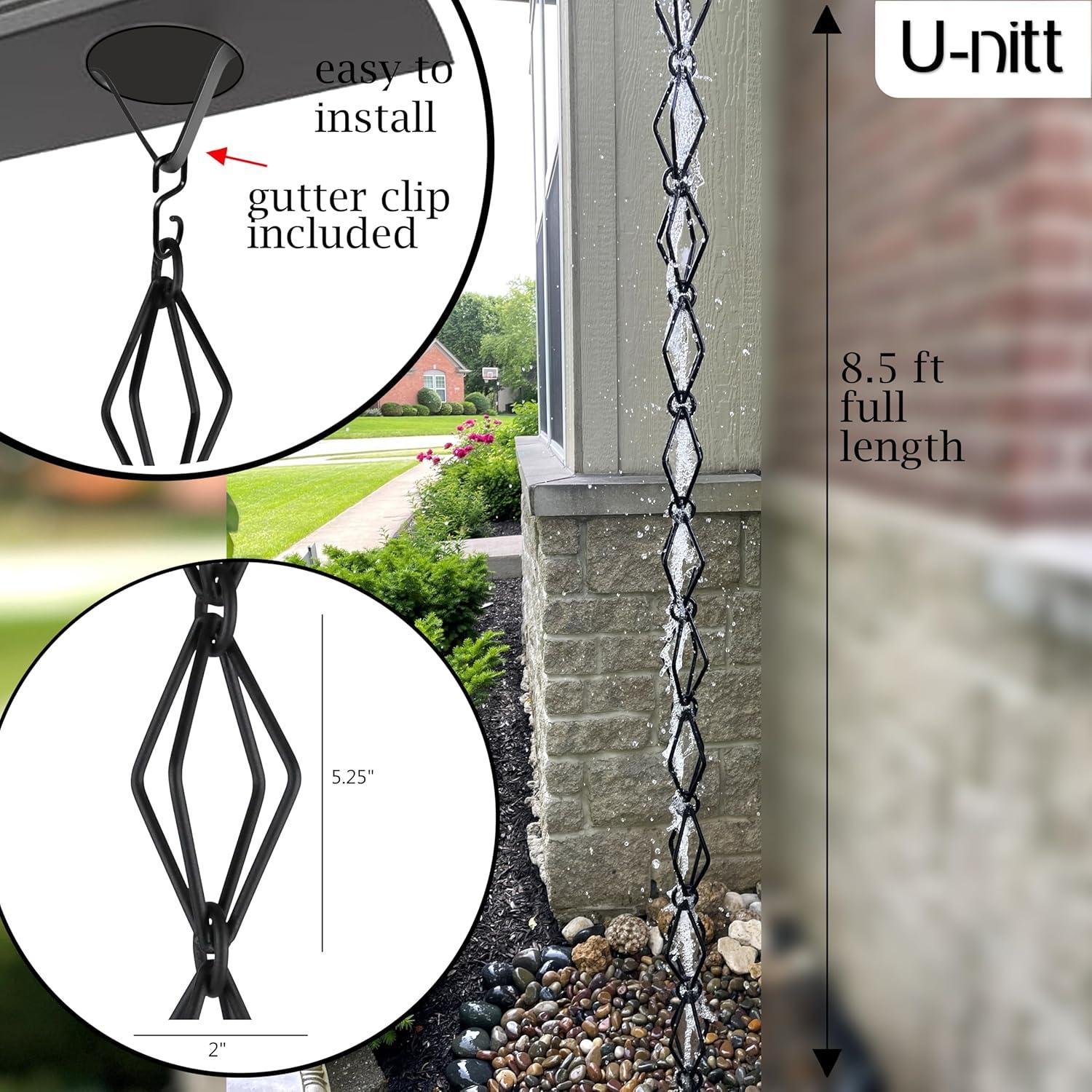 U-nitt Diamond Rain Chain 8.5 ft