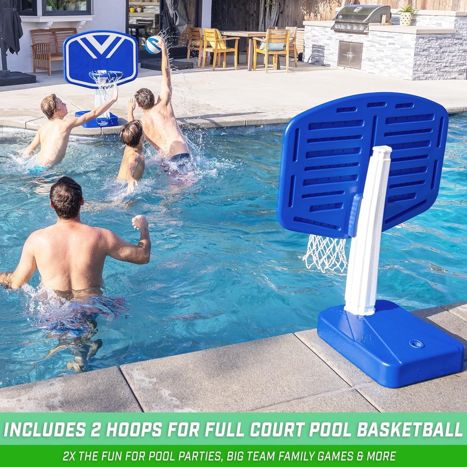 Gosports Splash Hoop 2-In1 Full Court Pool Basketball & Volleyball Game Set