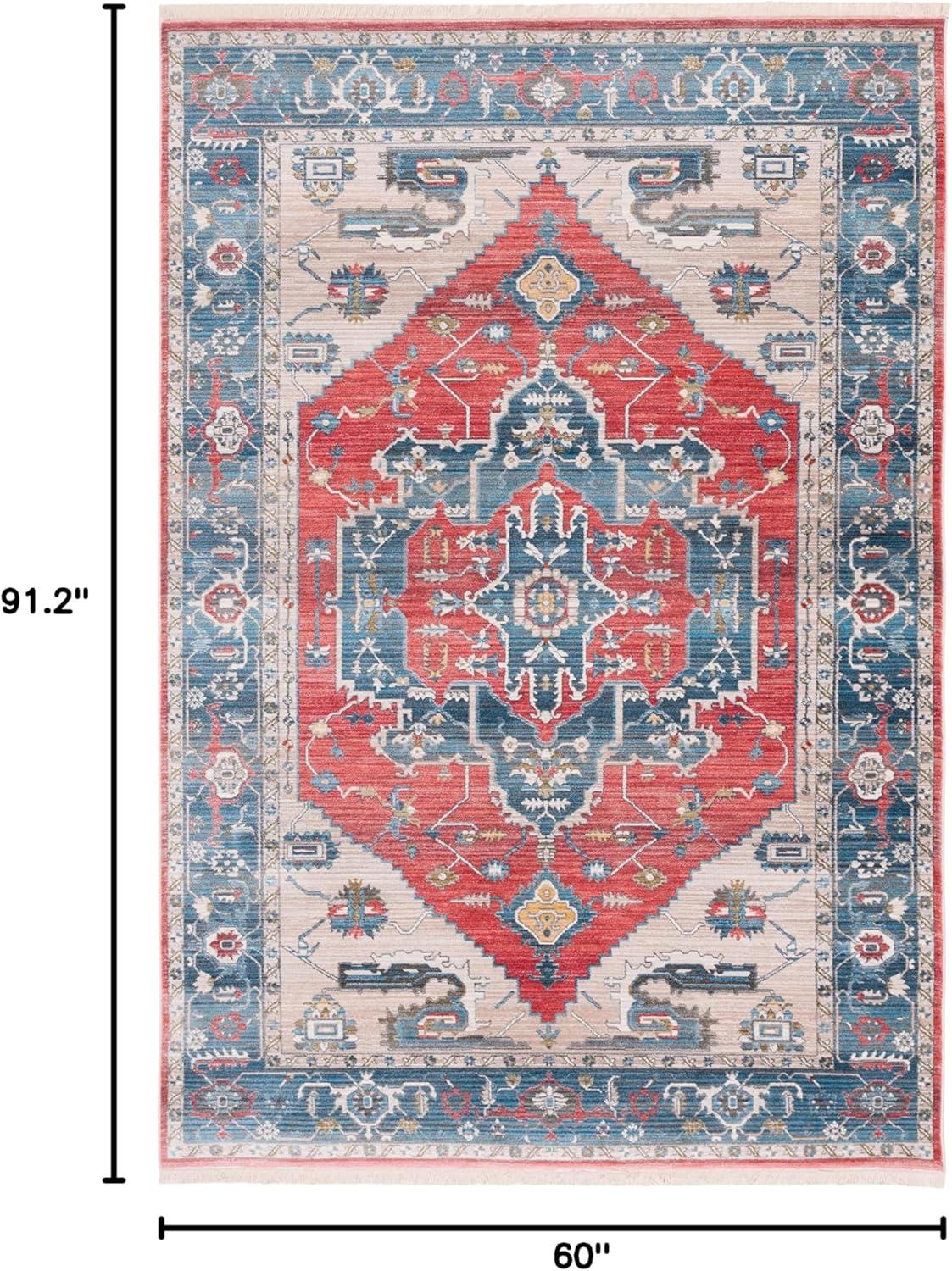 Vintage Persian VTP477 Power Loomed Area Rug - Red/Blue - 5'x7'6" - Safavieh.