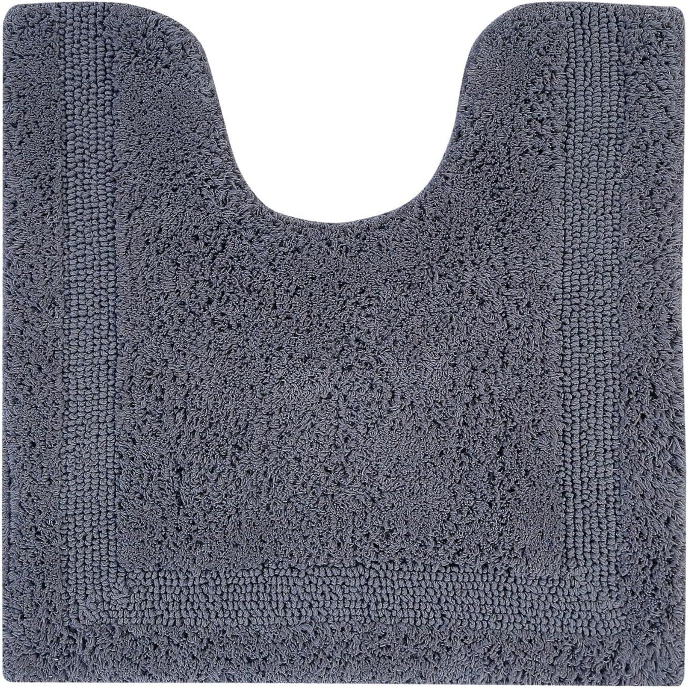 Better Trends Lux 100% Cotton Tufted Solid Reversible Bath Rug 20" x 20" Contour - Gray