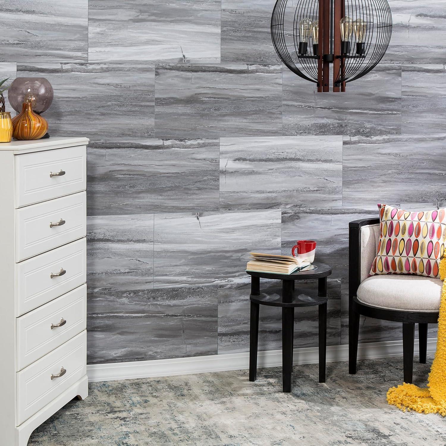 Palisade 25.6 in. x 14.8 in. Interlocking Vinyl Waterproof Wall Tiles