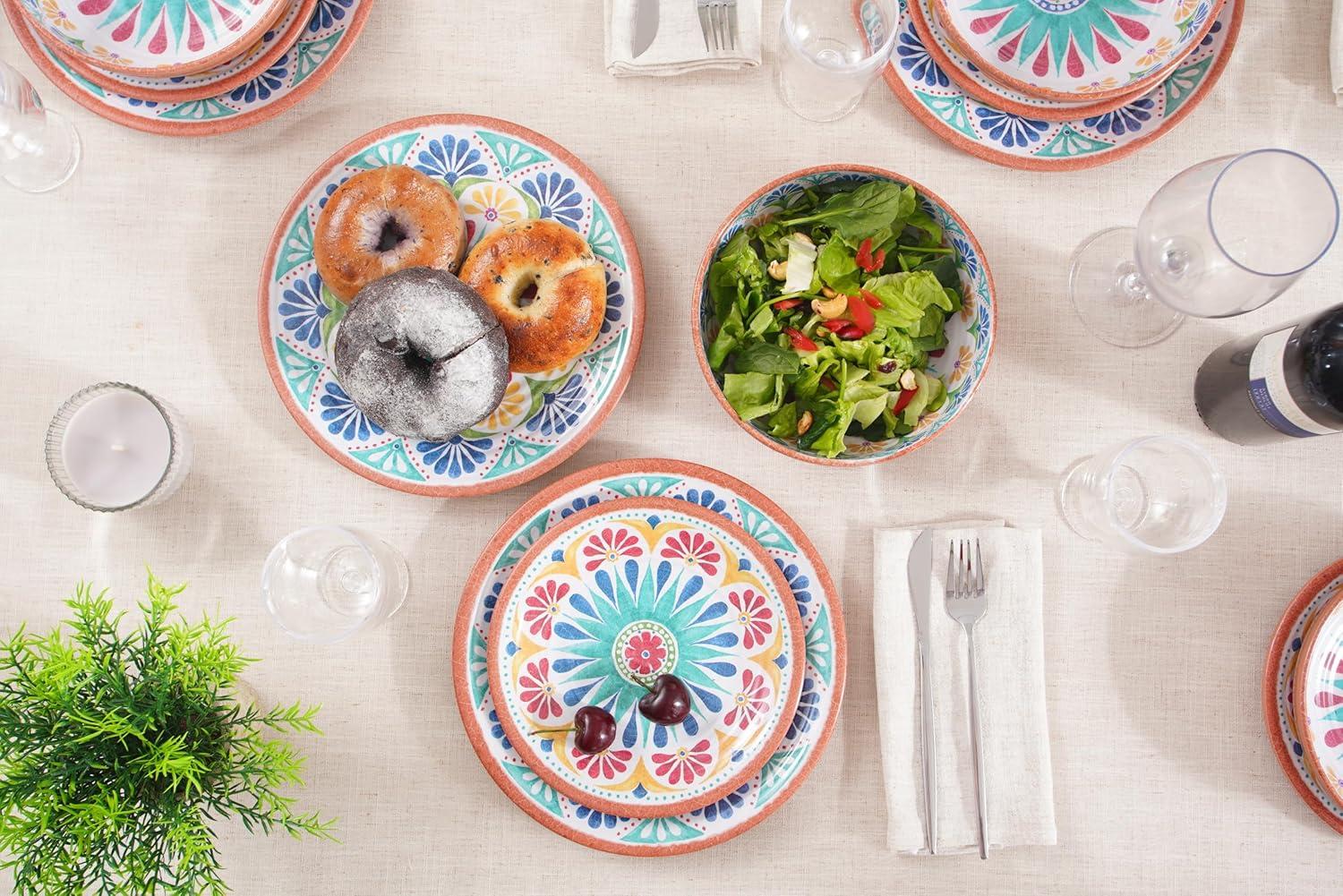 Rio Medallion Multicolor Melamine Round Serving Bowl