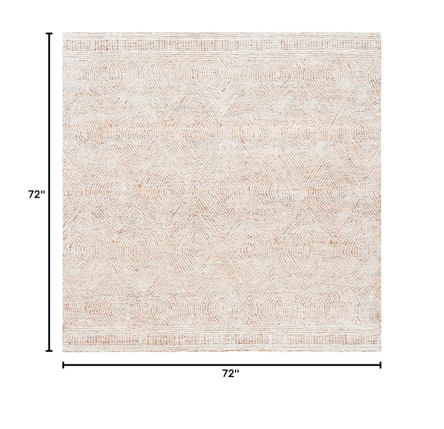 Abstract ABT340 Handmade Indoor Area Rug - Ivory/Rust - 6'x6' - Safavieh
